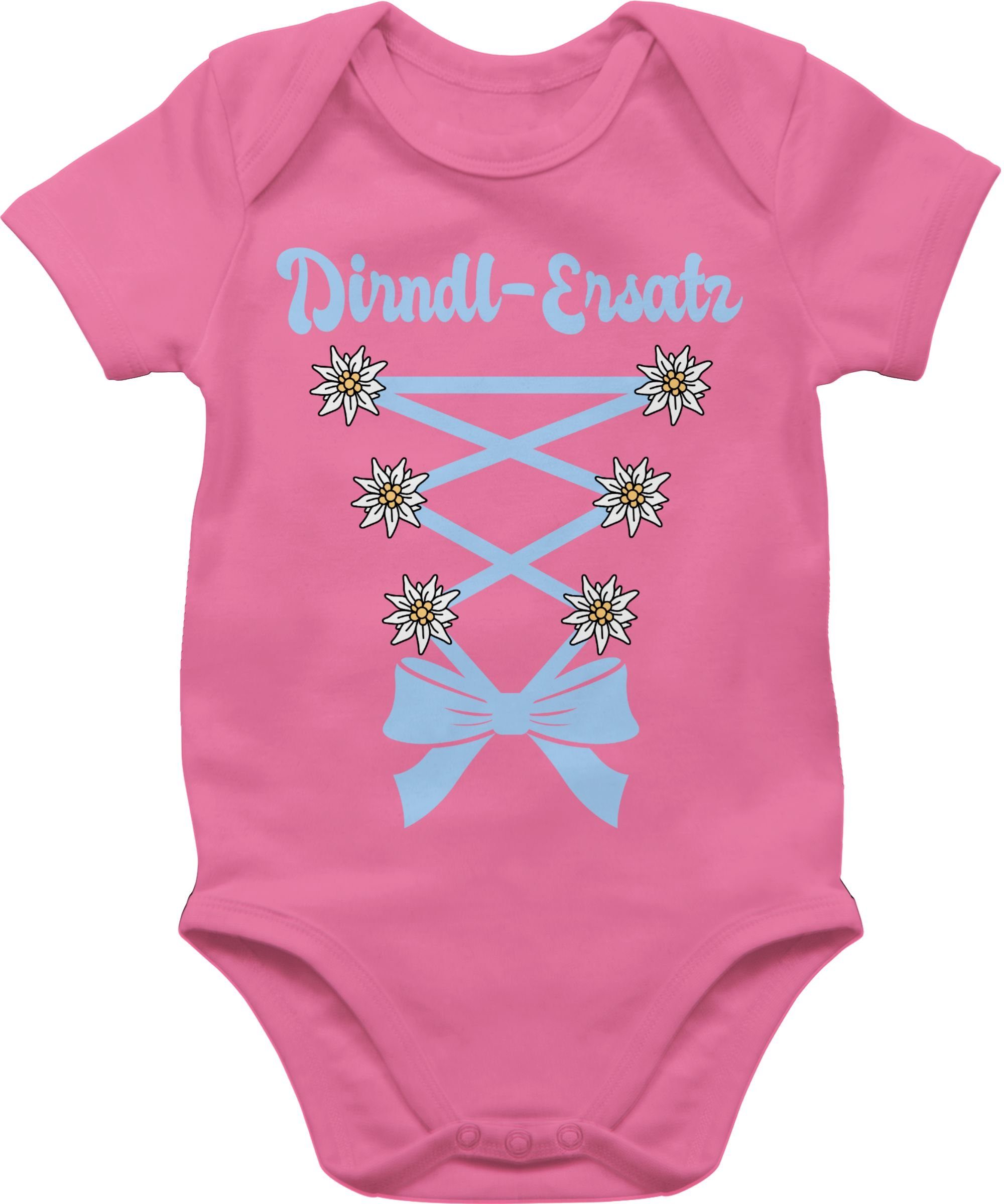 Shirtracer Shirtbody Dirndl Ersatz Korsage Mode für Oktoberfest Baby Outfit 1 Pink