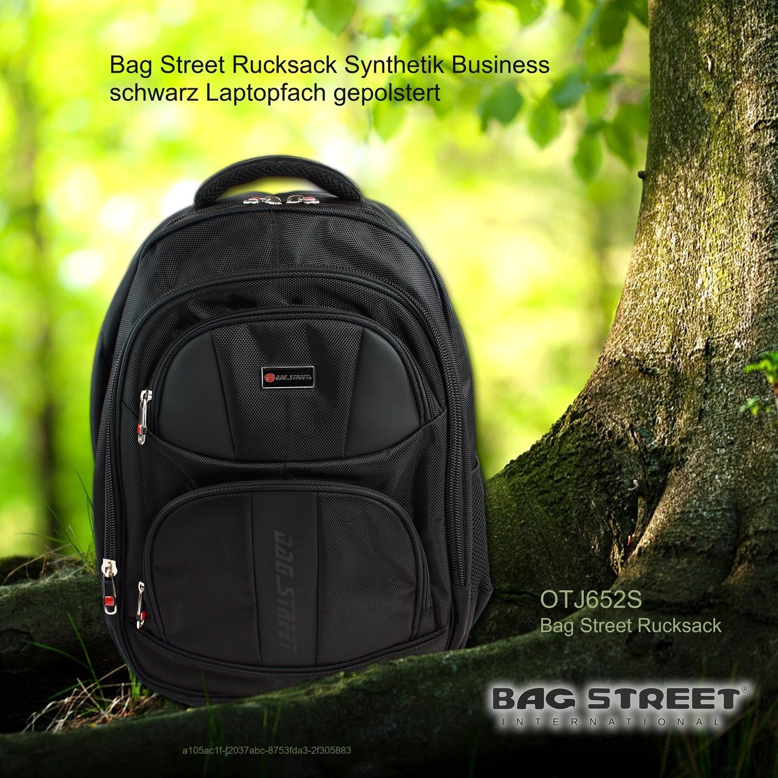 Synthetik, x 30cm Sportrucksack Rucksack Bag (Businessrucksack), Street ca. ca. schwarz 46cm BAG STREET Synthetik Businessrucksack schwarz