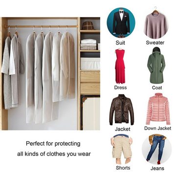 CALIYO Kleidersack Kleidersack, 6 Stück Hochwertiger Kleidersäcke Transparent 60x100 cm (6 St) für Anzüge Kleider Mäntel Sakkos Hemden Abendkleider Anzugsack