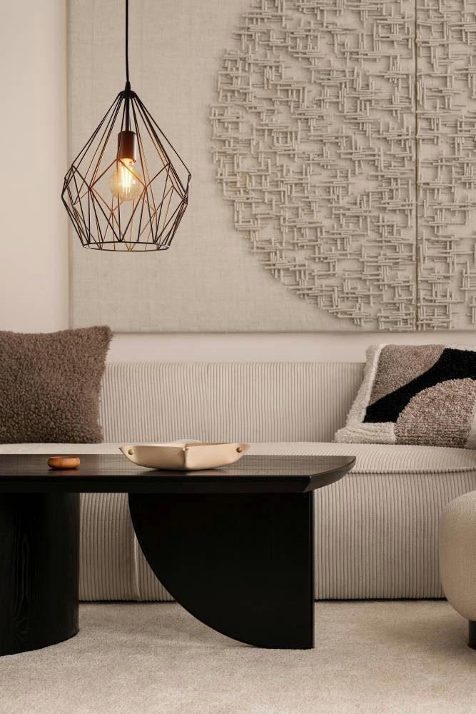 EGLO Pendelleuchte CARLTON, ohne Leuchtmittel, Vintage Pendellampe, 1 flammig, Drahtgeflecht, Industrial, 110x31cm