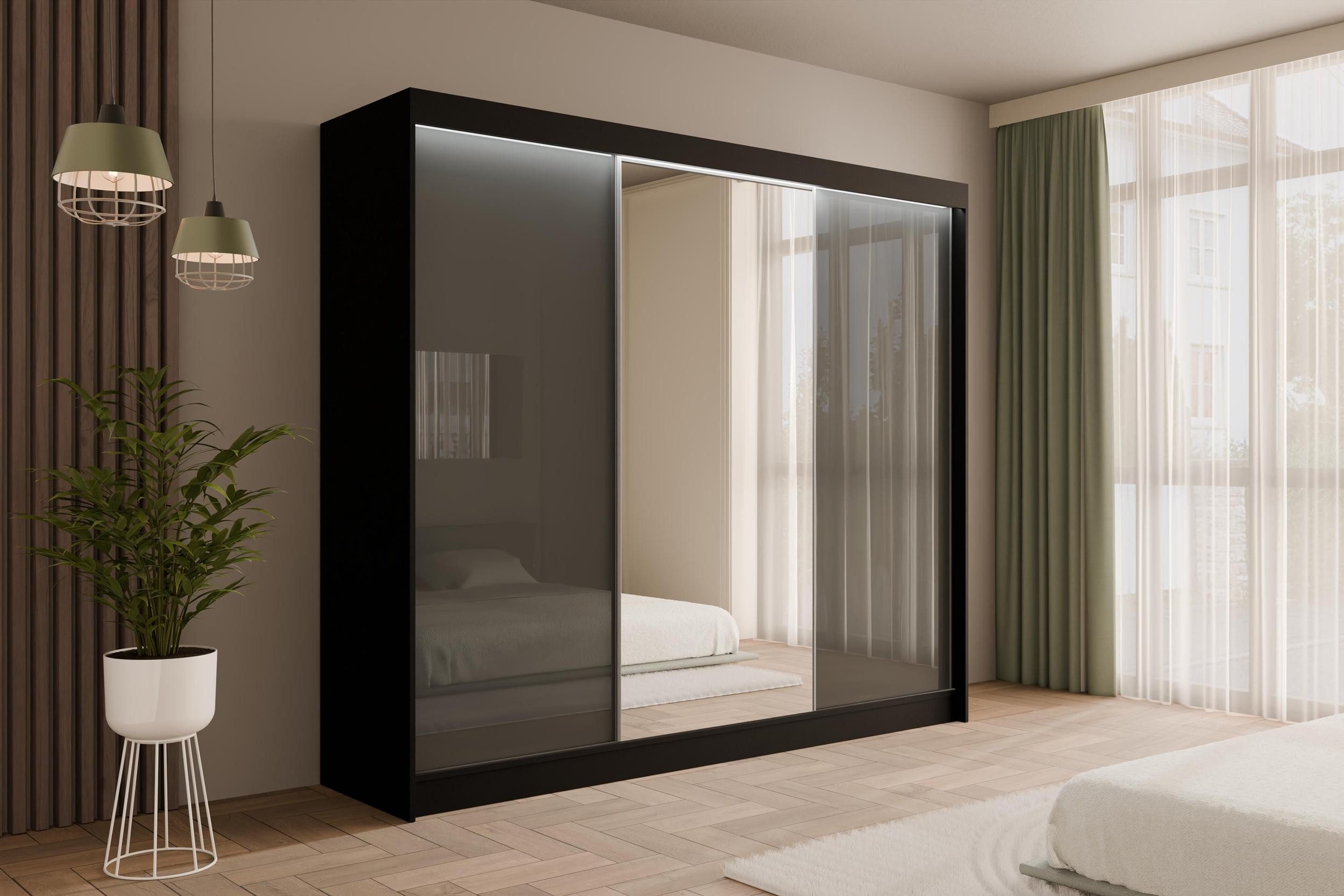 ALTDECOR Schiebetürenschrank VESLI (Kleiderschrank Garderobenschrank mit vi günstig online kaufen