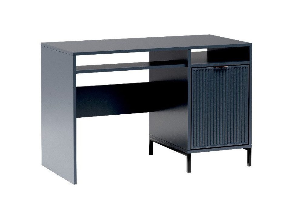 Beautysofa Schreibtisch LINNA LS‑12 – Moderner mit Riffeloptik & Metallbeinen, Kompakter Schreibtisch in Holzoptik