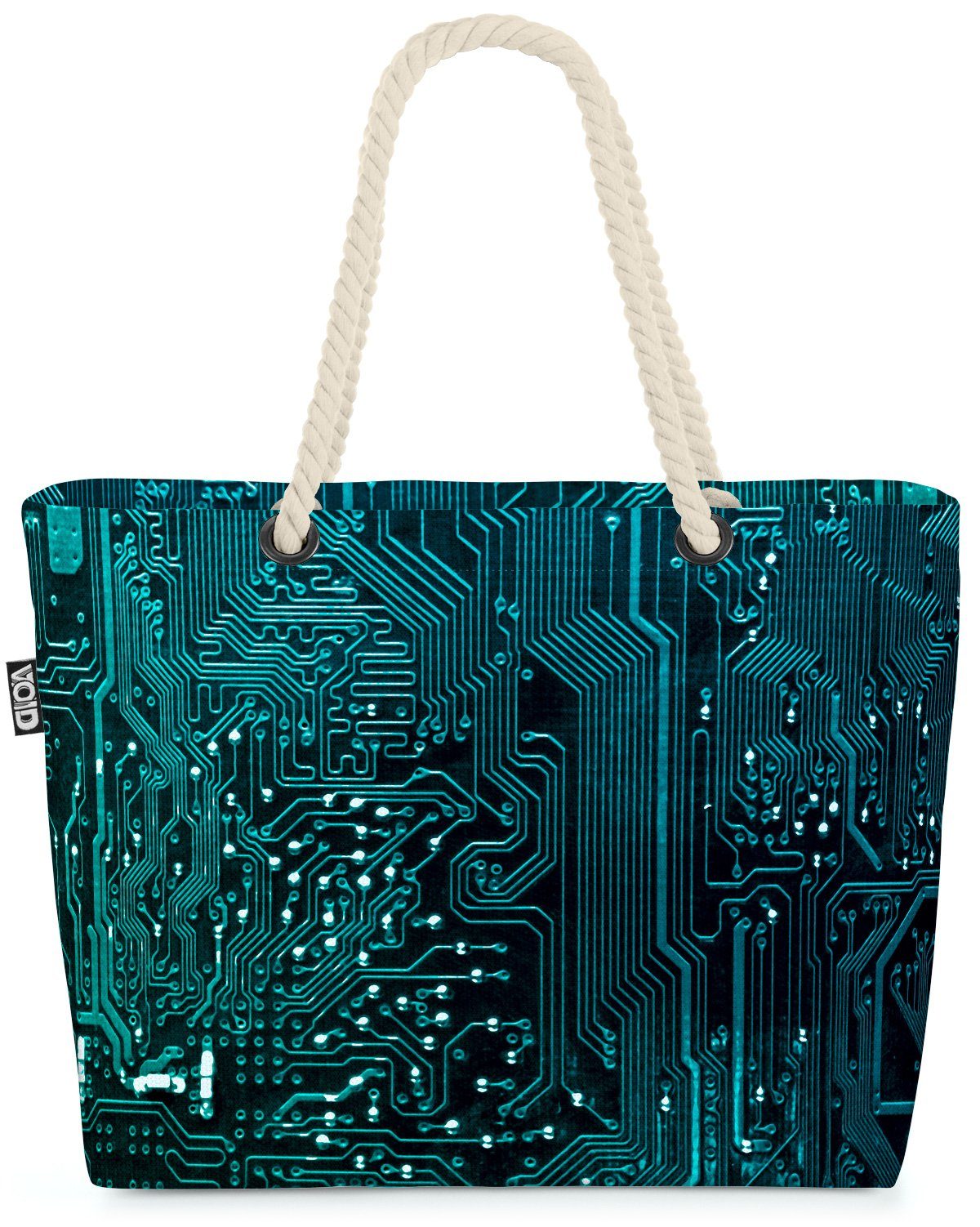 VOID Strandtasche (1-tlg), Computer Prozessor Chip Mainboard Computer Handy Chip Mikrochip Robot