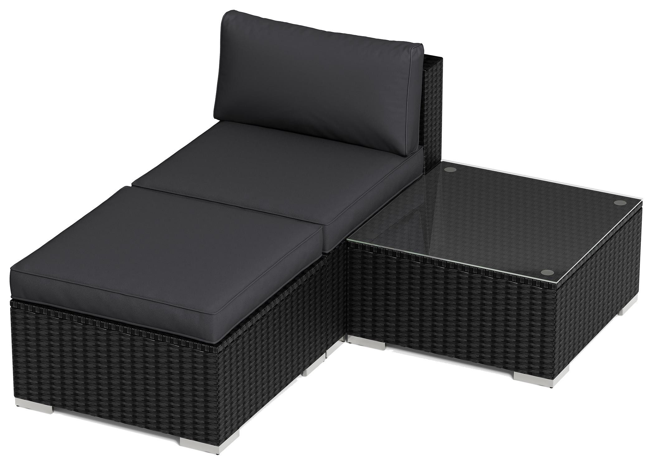 MeXo Gartensofa Rattan Modulsofa mit Liegefunktion Outdoor Wetterfest Balko günstig online kaufen