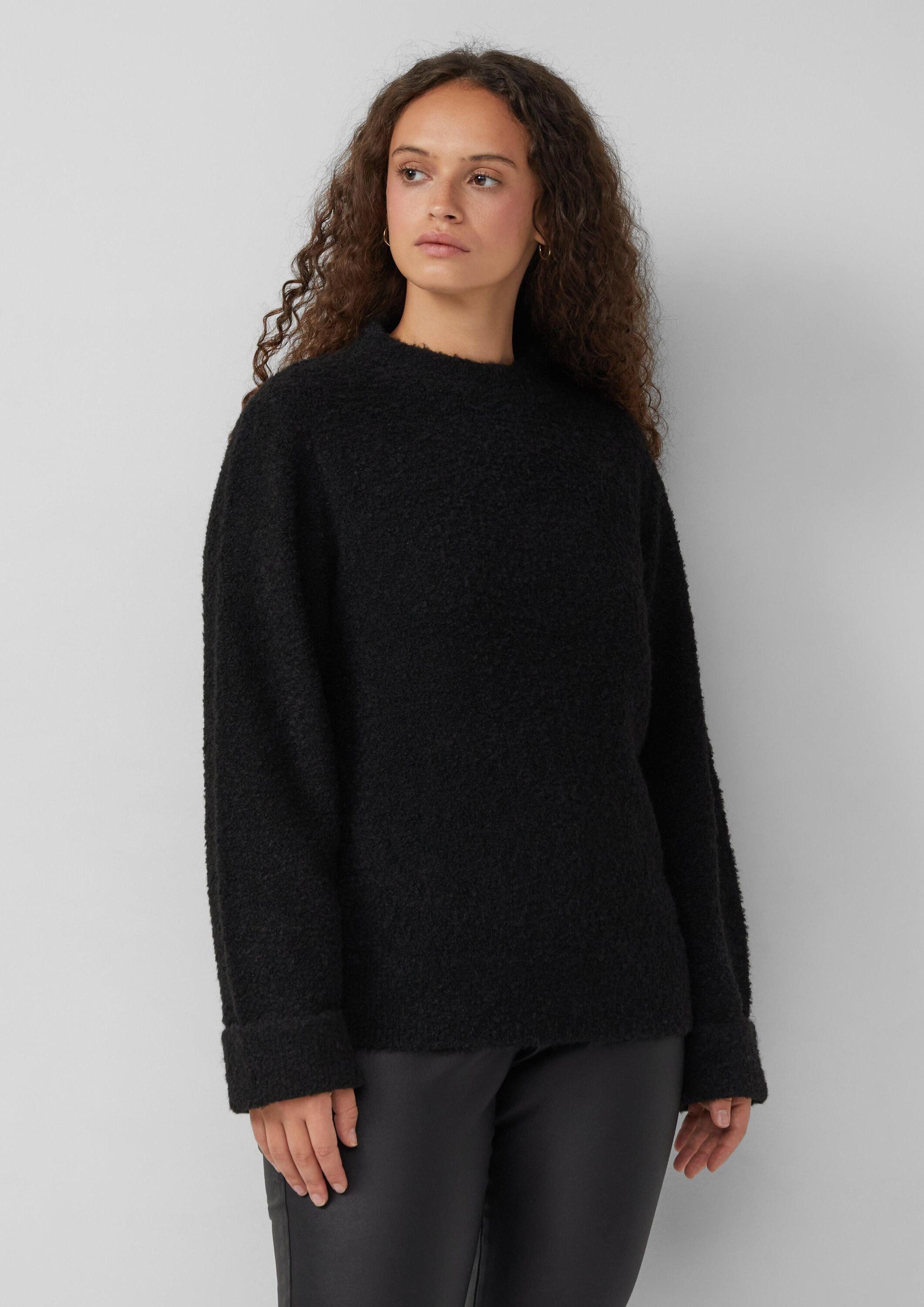 QS Longpullover Strickpullover Boucle-Pullover günstig online kaufen