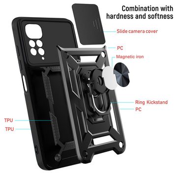 FITSU Handyhülle Handyhülle für Xiaomi Redmi Note 11s Hülle Outdoor Case 6,43 Zoll, Robuste Handyhülle stabile Schutzhülle Cover Case mit Kamera Slider