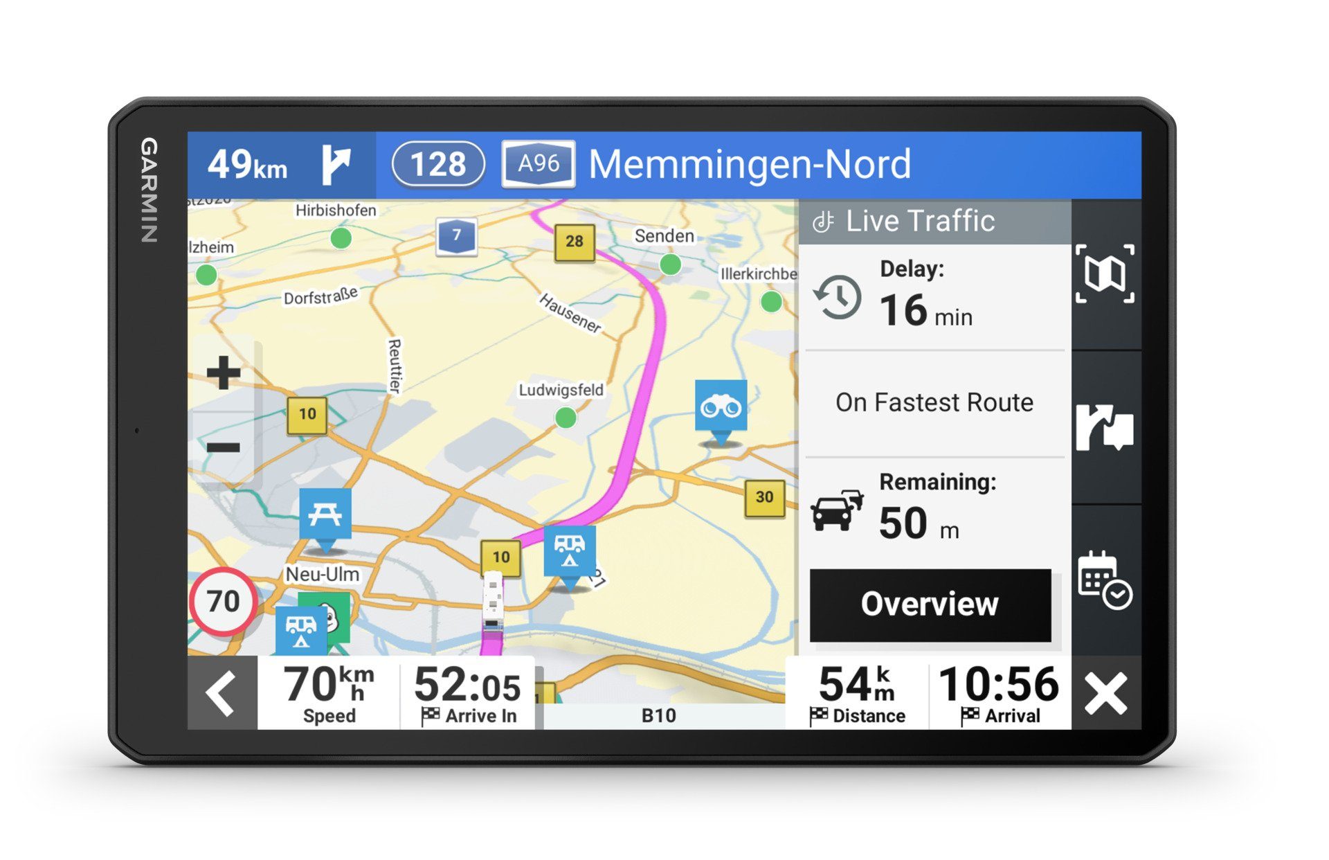 Garmin Camper 1095, EU, GPS Bluetooth) Länder), Karten-Updates, Navigationsgerät (45 (Europa