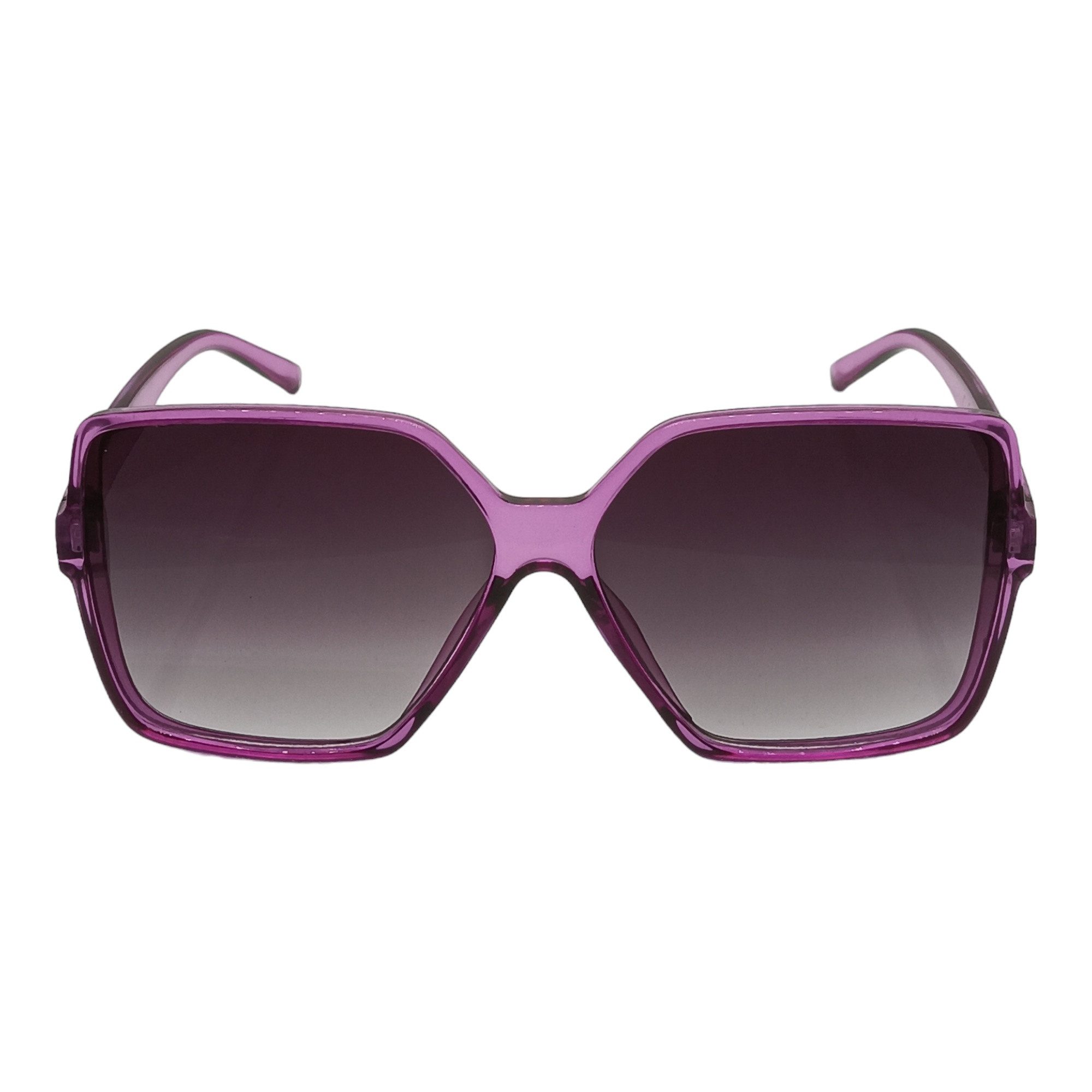 LUXXADA Sonnenbrille (XXL Damen Marken Brille mit Hardcase) Extra Große Brille Eckiges Vintage Design Lila Transparent