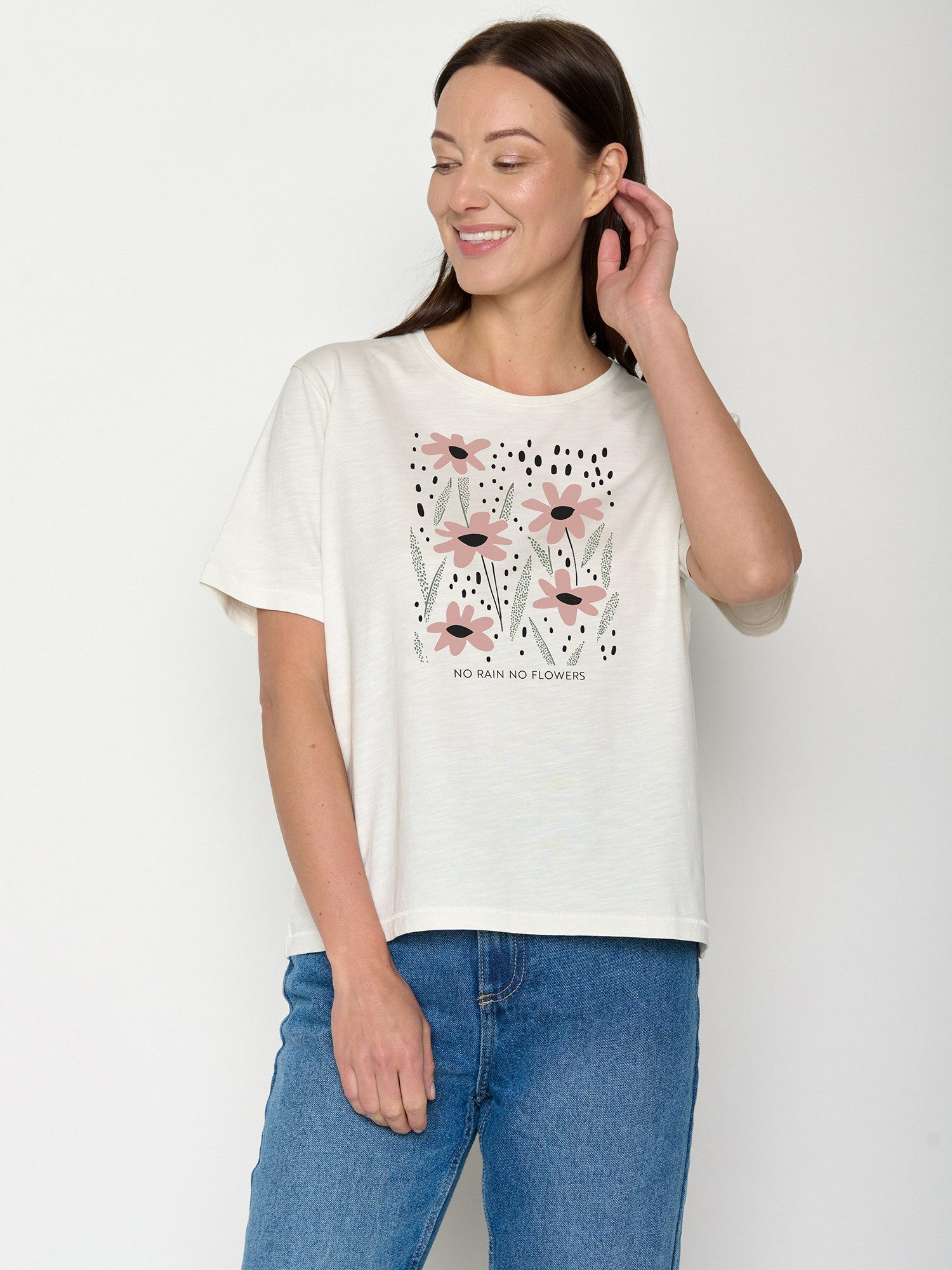 GreenBomb T-Shirt Nova No Rain (1-tlg., 1) Flammgarn, lockerer Schnitt, entspannter längerer Ärmel