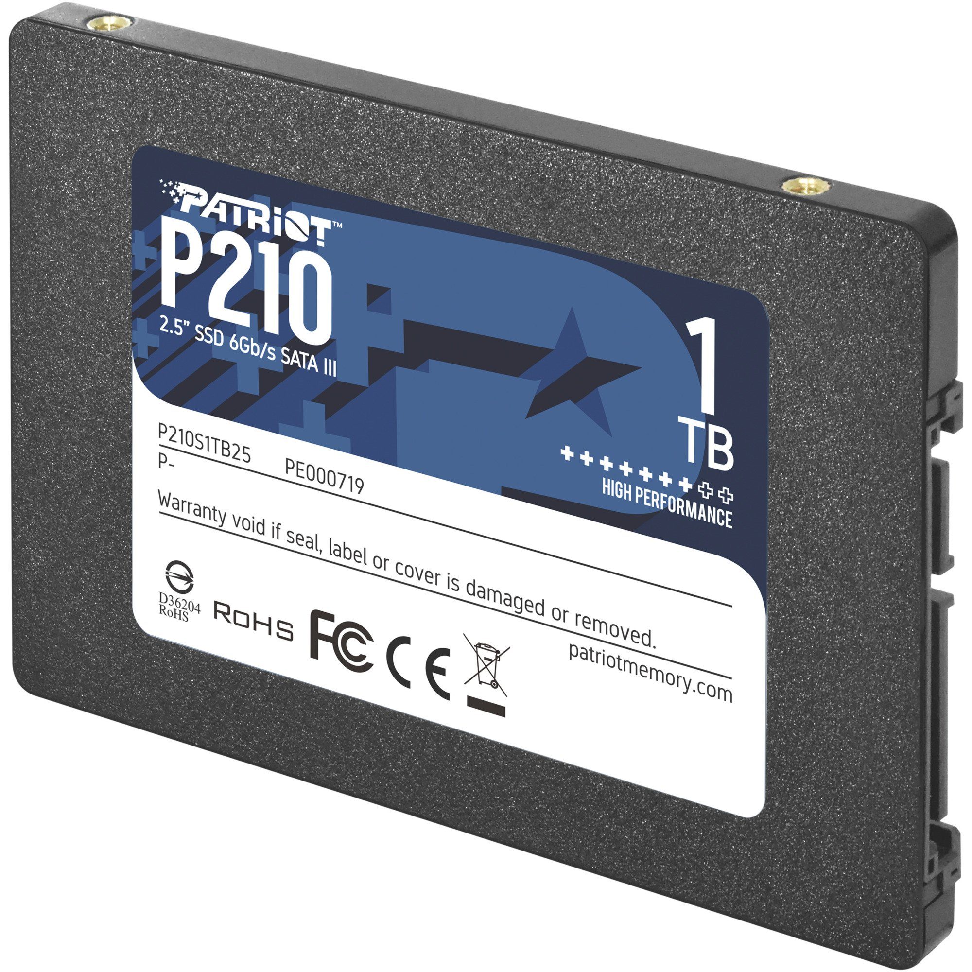 Patriot Patriot P210 1 TB, SSD, (SATA 6 Gb/s, 2,5) interne HDD-Festplatte (1 TB) 2.5"