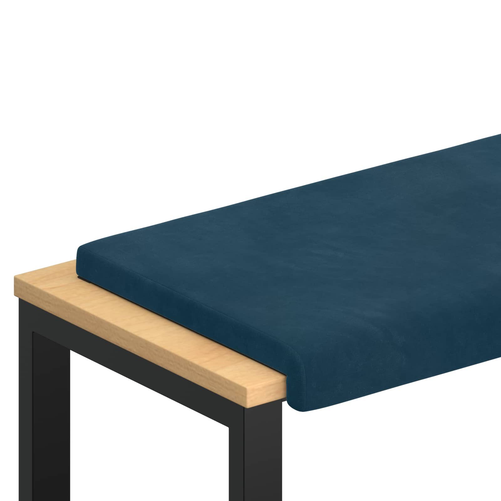 vidaXL Sitzauflage Bankkissen Samt Blau Tiefe 35 cm, (1 St)