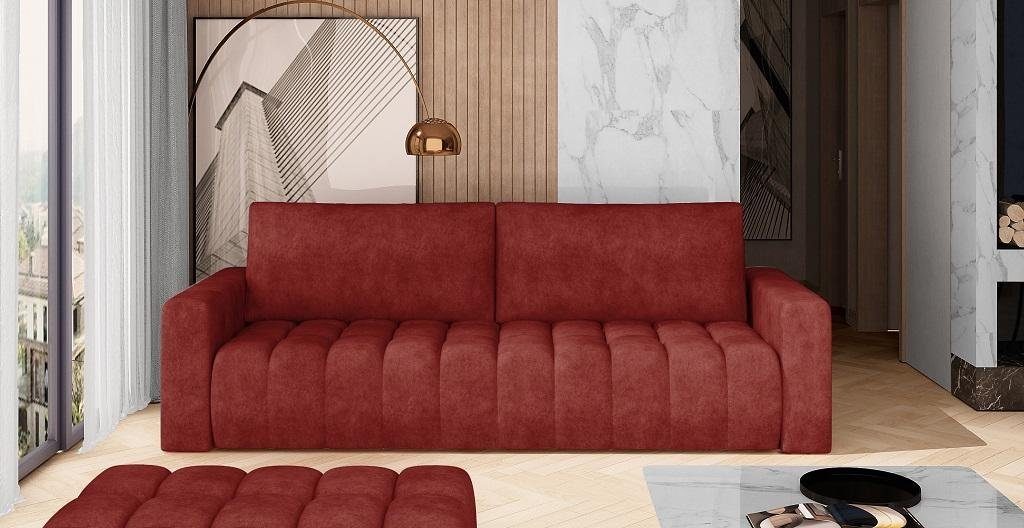 JVmoebel Sofa Klassische Dreisitzer Couchen Polster Sofa 3Sitzer Textil Couchen, Made in Europe Rot