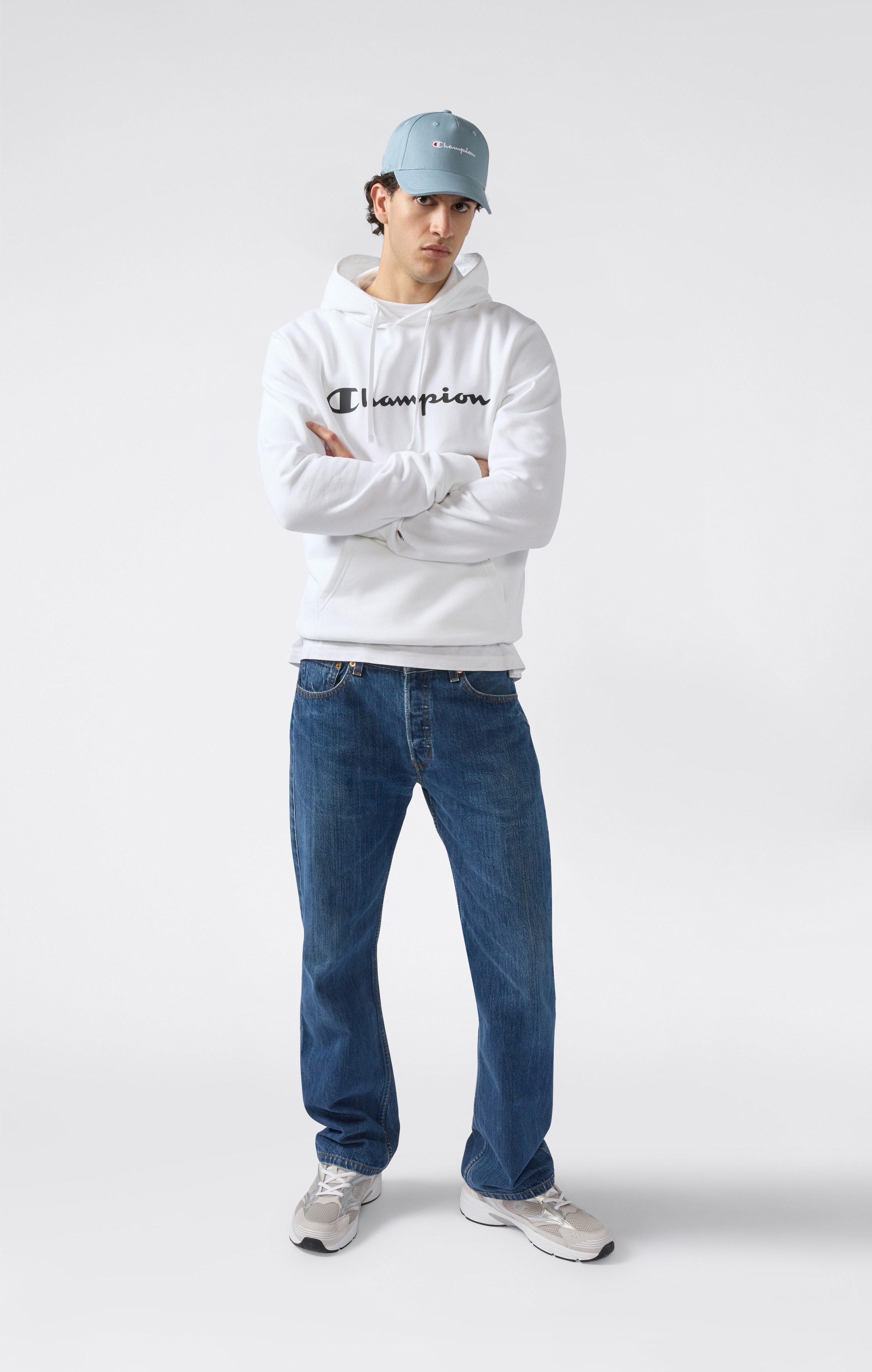 Champion Kapuzensweatshirt BASICS Fleece Hoodie Large Logo