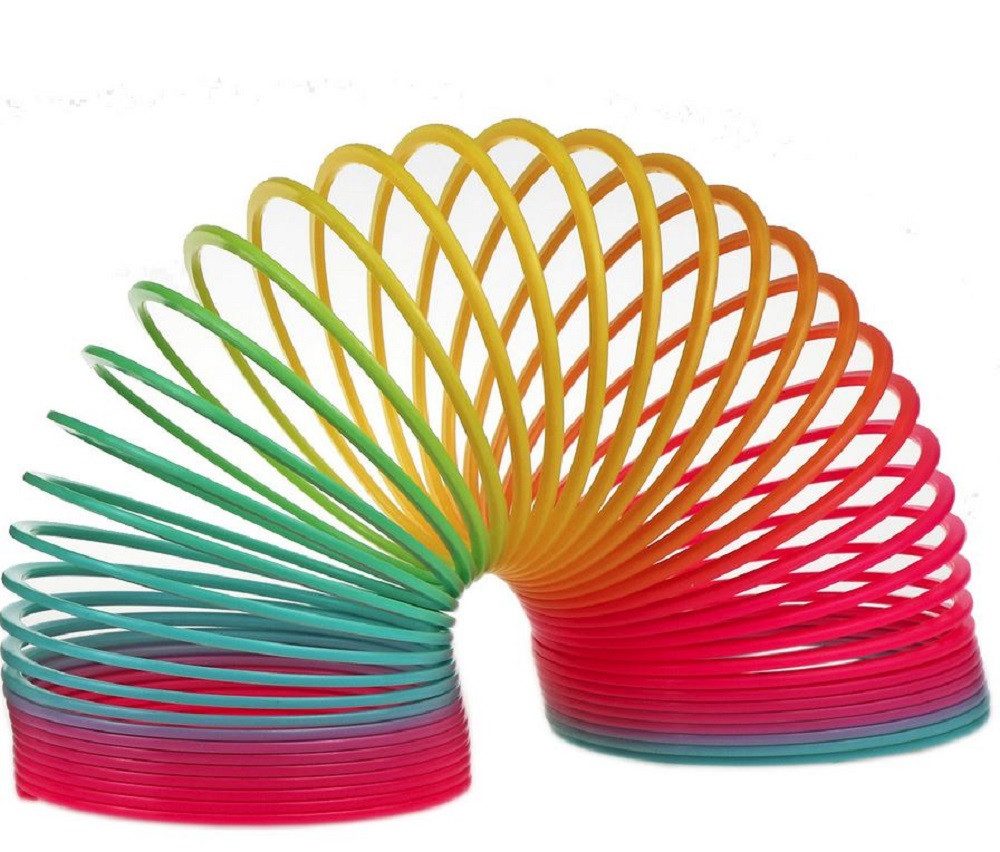 Fun Trading Lernspielzeug Regenbogenspirale XXL ca. Ø 10 cm, Treppenläufer/Springfeder (1-St), ideal für Geschenk / Mitgebsel