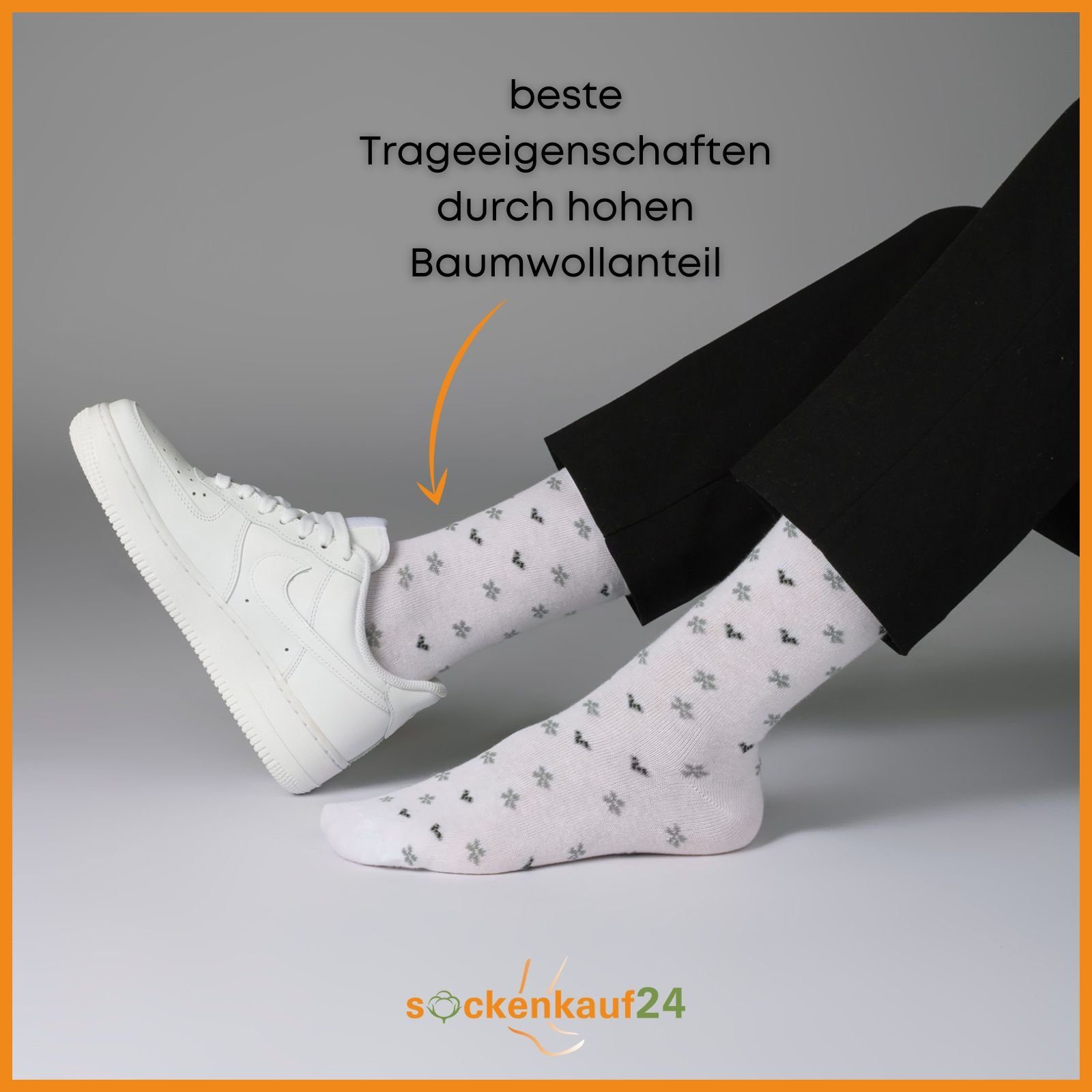 sockenkauf24 Basicsocken 10 (34911/1, 35-38) Streifen Maritim Socken Mehrfarbig Paar Baumwolle WP Punkte Damen Herzen