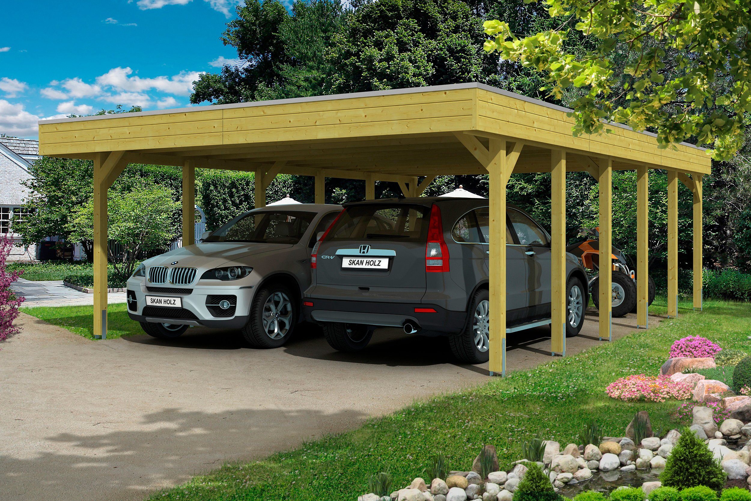 Skanholz Doppelcarport Friesland, BxT: 557x860 cm, 204 cm Einfahrtshöhe