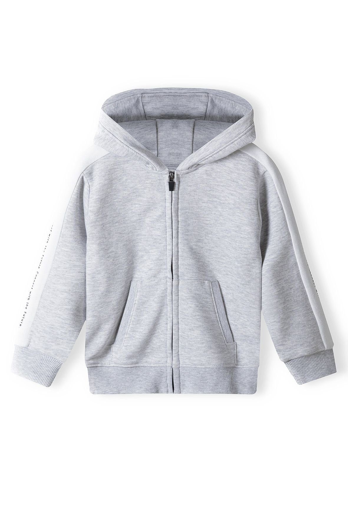 (12m-14y) Hoodie Grau Zipper mit MINOTI Meliert Kapuzensweatshirt