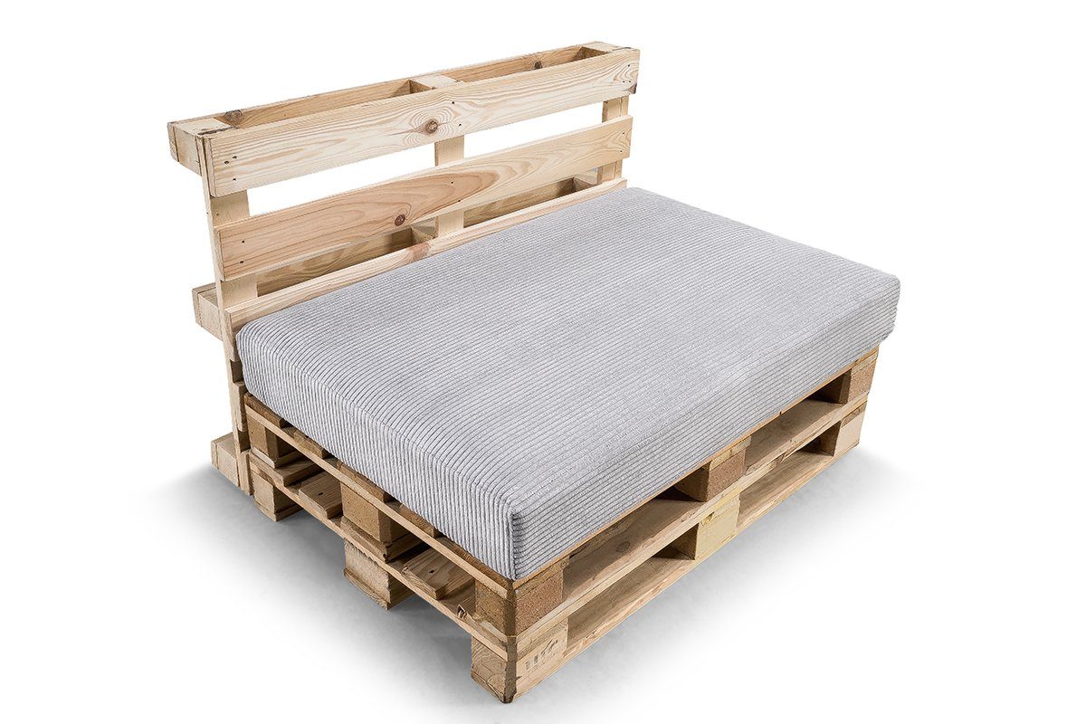 FAVRE Palettenkissen CosyRib Ribcord Garten Set PFLA(Sitzkissen 120x80+Rückenlehne 120x40), Kissen
