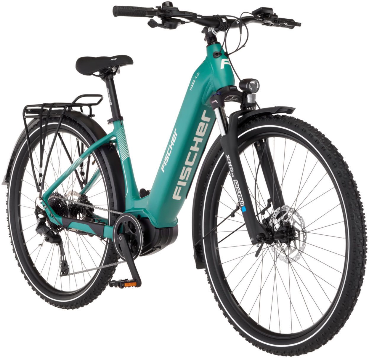 FISCHER Bicycle E-Bike Trekking Bike TERRA 4.0i 630 43, 10-speed Shimano CUES derailleur, mid-drive motor, 630 Wh, (with battery charger, with tools), pedelec, electric bicycle for men and women