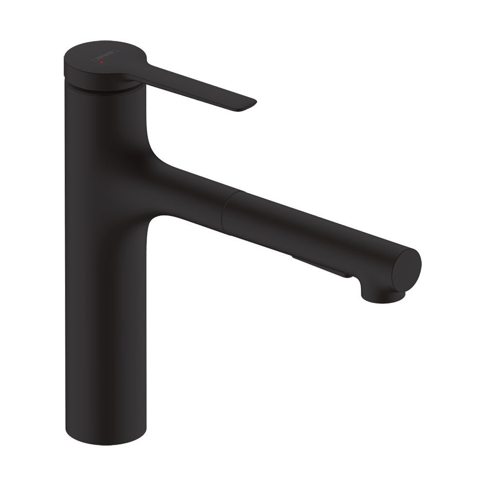 hansgrohe Küchenarmatur hansgrohe 160 Zesis M33 Metall Ausziehbrause Pro sBox Mattschwarz
