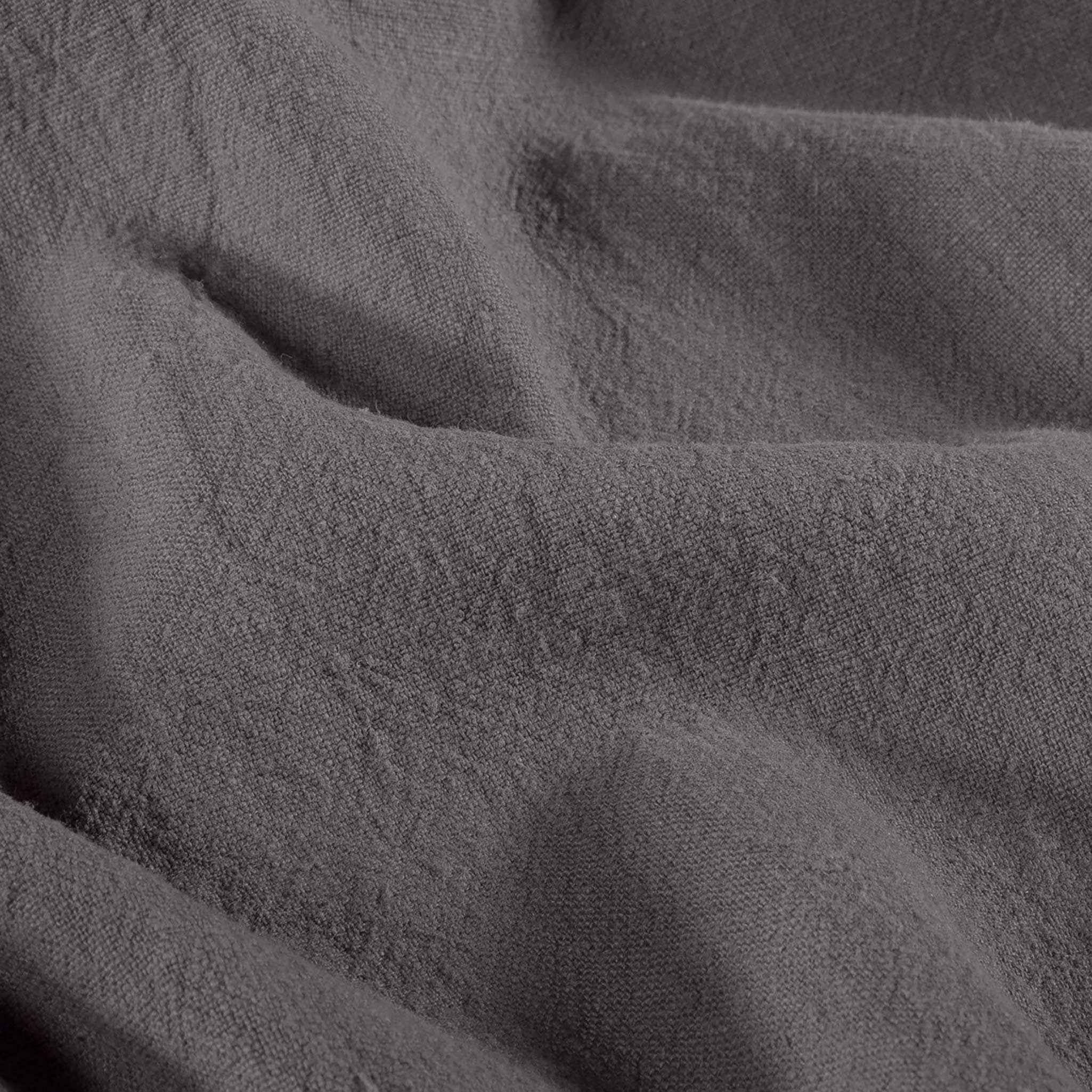 maDDma Stoff Halbleinen Stoff Meterware uni stonewashed Leinen Baumwolle Webware, 168 - dunkelgraugrau