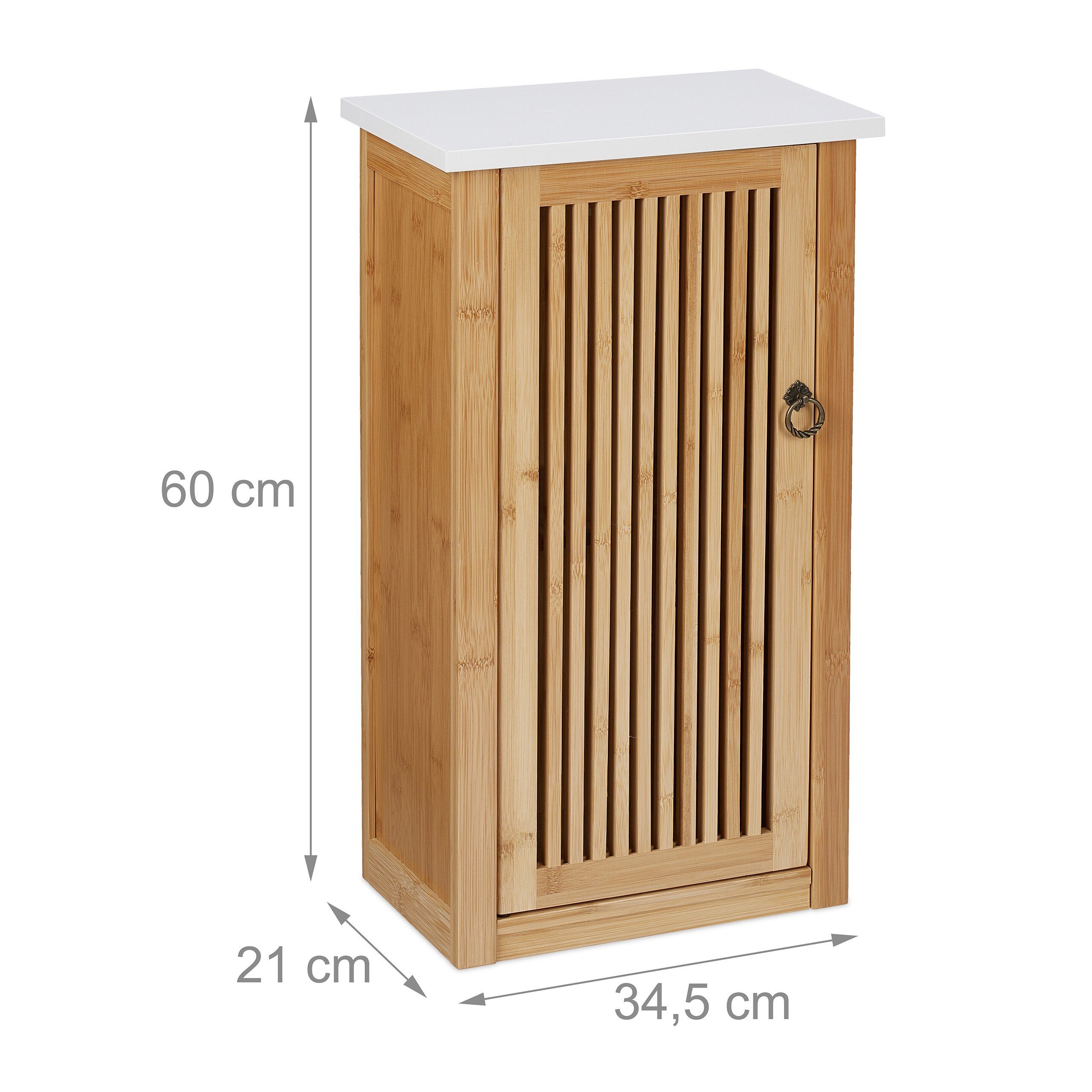 relaxdays Hängeschrank Badezimmerschrank Bambus hängend (1-St) – Bild 4 von 5