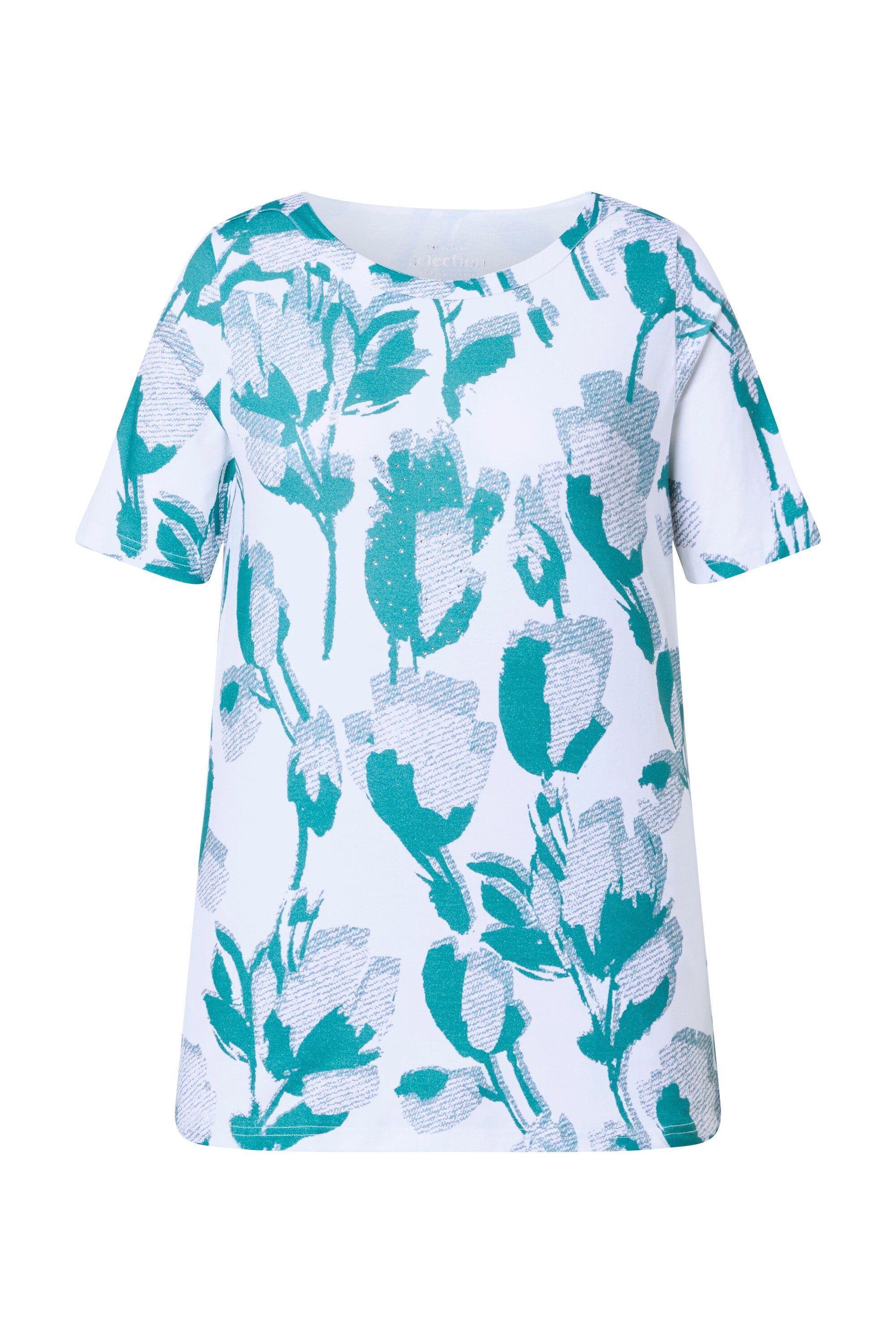 T-Shirt T-Shirt A-Linie U-Boot-Ausschnitt Halbarm
