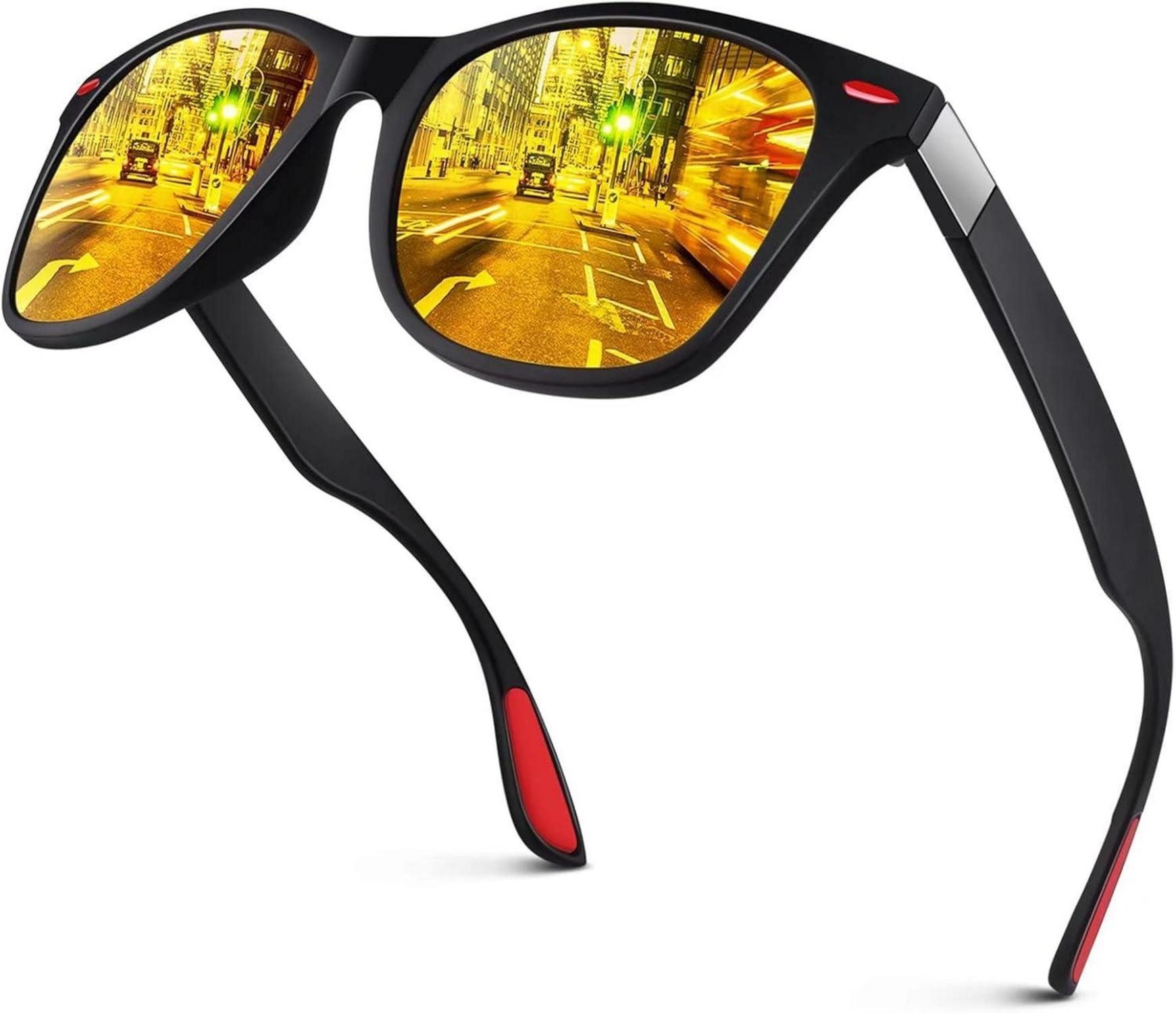 Retrosonnenbrille Polarisierte Sonnenbrille Herren Damen Retro Dunkel 100% UV Schutz