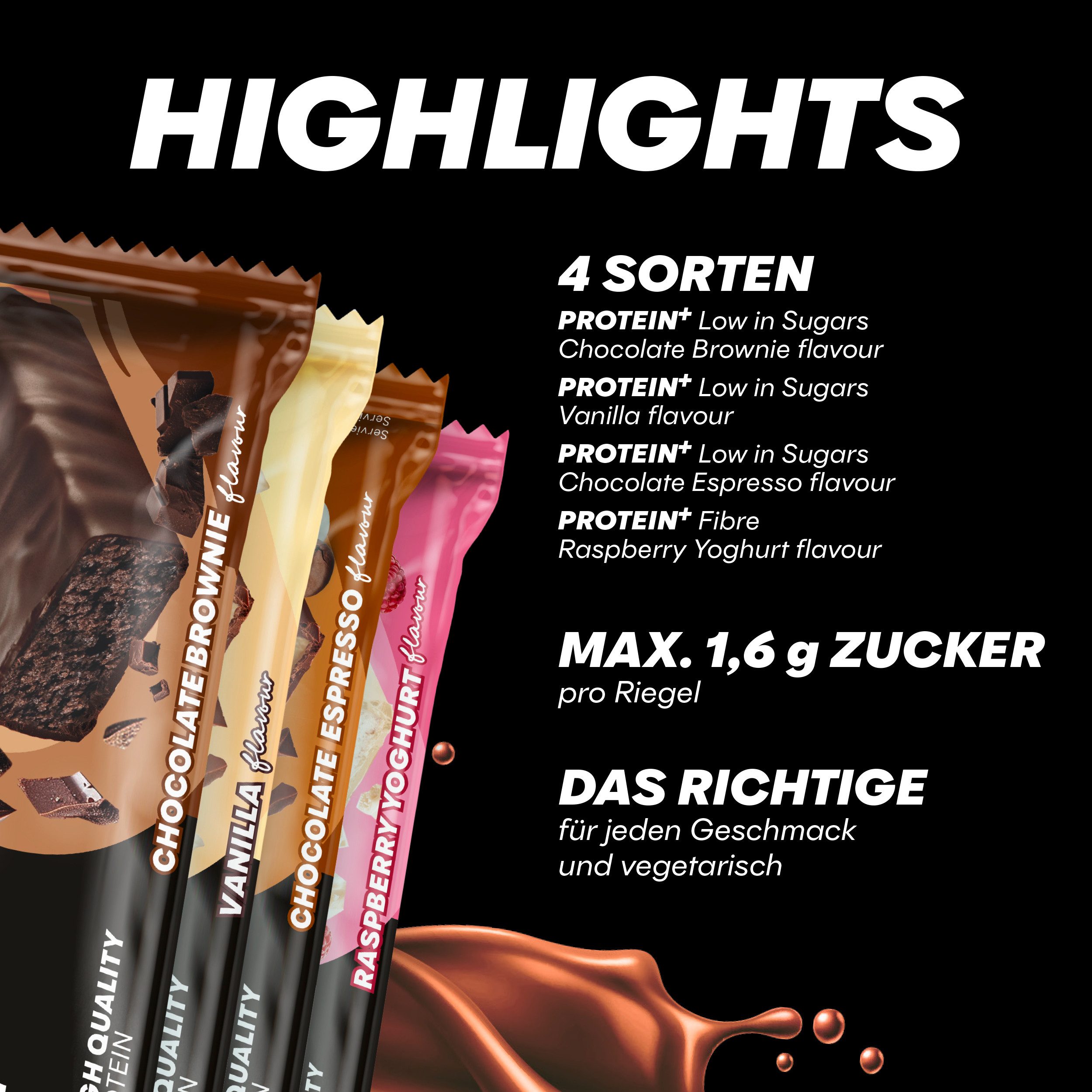 PowerBar Protein Plus Low Sugar Multiflavour Box Eiweißriegel 16x 35 g Riegel, 16 er Multiflavour Pack à 16 St., 560 g, 11g Eiweiß pro Riegel