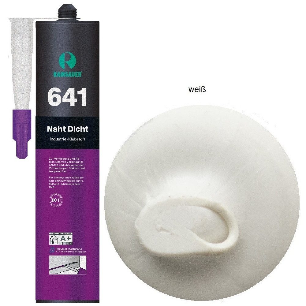 Ramsauer Klebstoff Ramsauer 641 Naht Dicht Hybrid Polymer Klebstoff 450g Kartusche, gebrauchsfertig