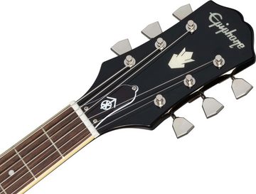 Epiphone E-Gitarre Jim James ES-335 Seventies Walnut, halbakustische Signature-Gitarre mit Koffer