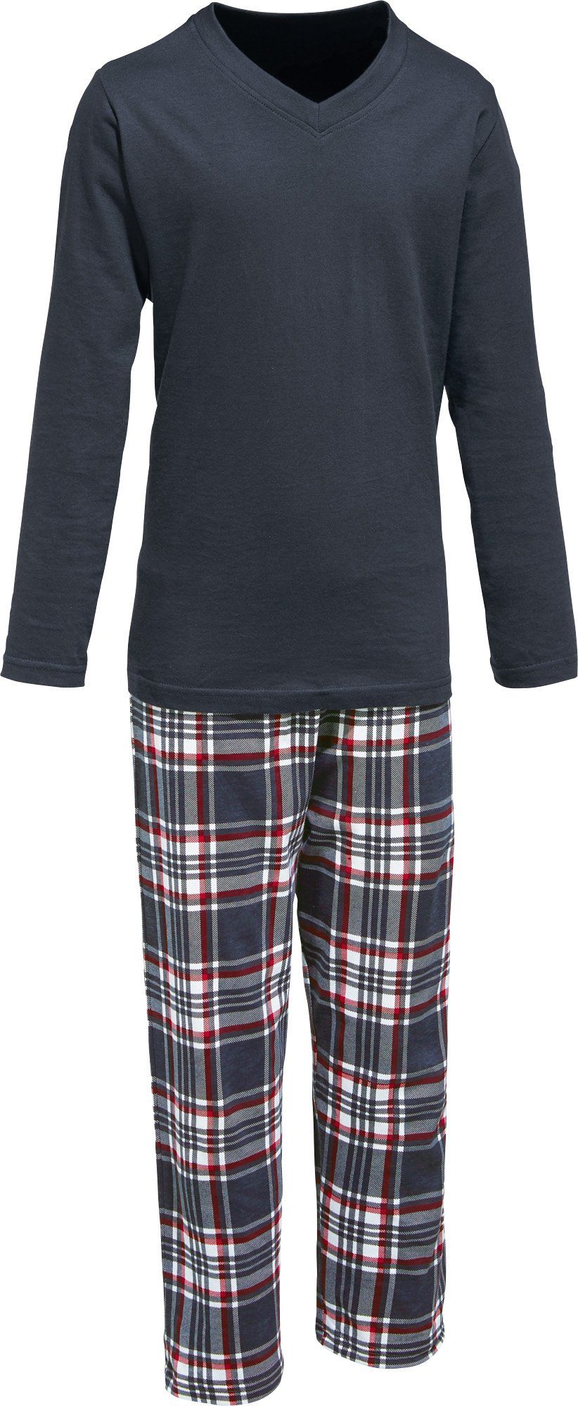 Erwin Müller Pyjama Kinder-Schlafanzug Single-Jersey Karo
