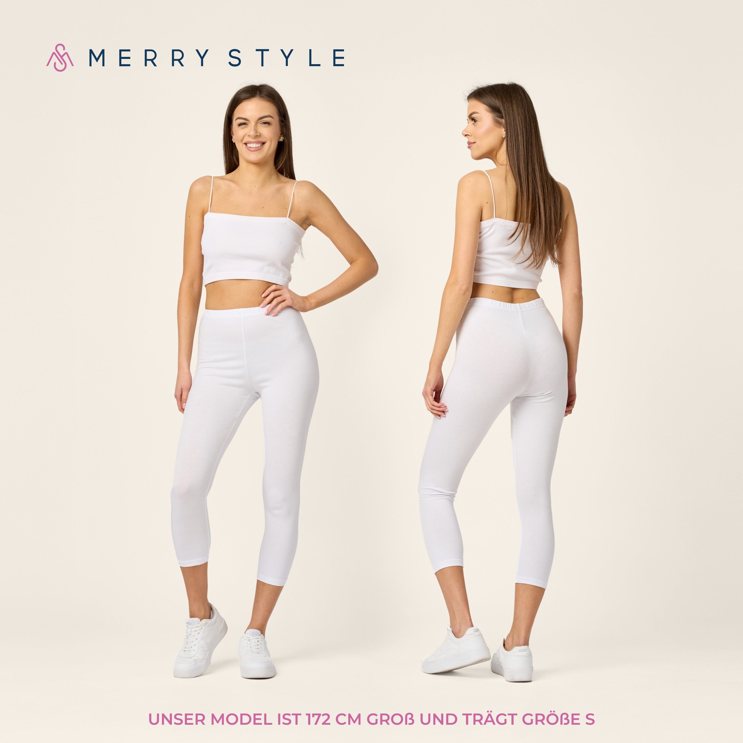 Merry Style Leggings Caprihose Damen 3/4 Hose MS10-199 (1-tlg) aus Baumwoll günstig online kaufen