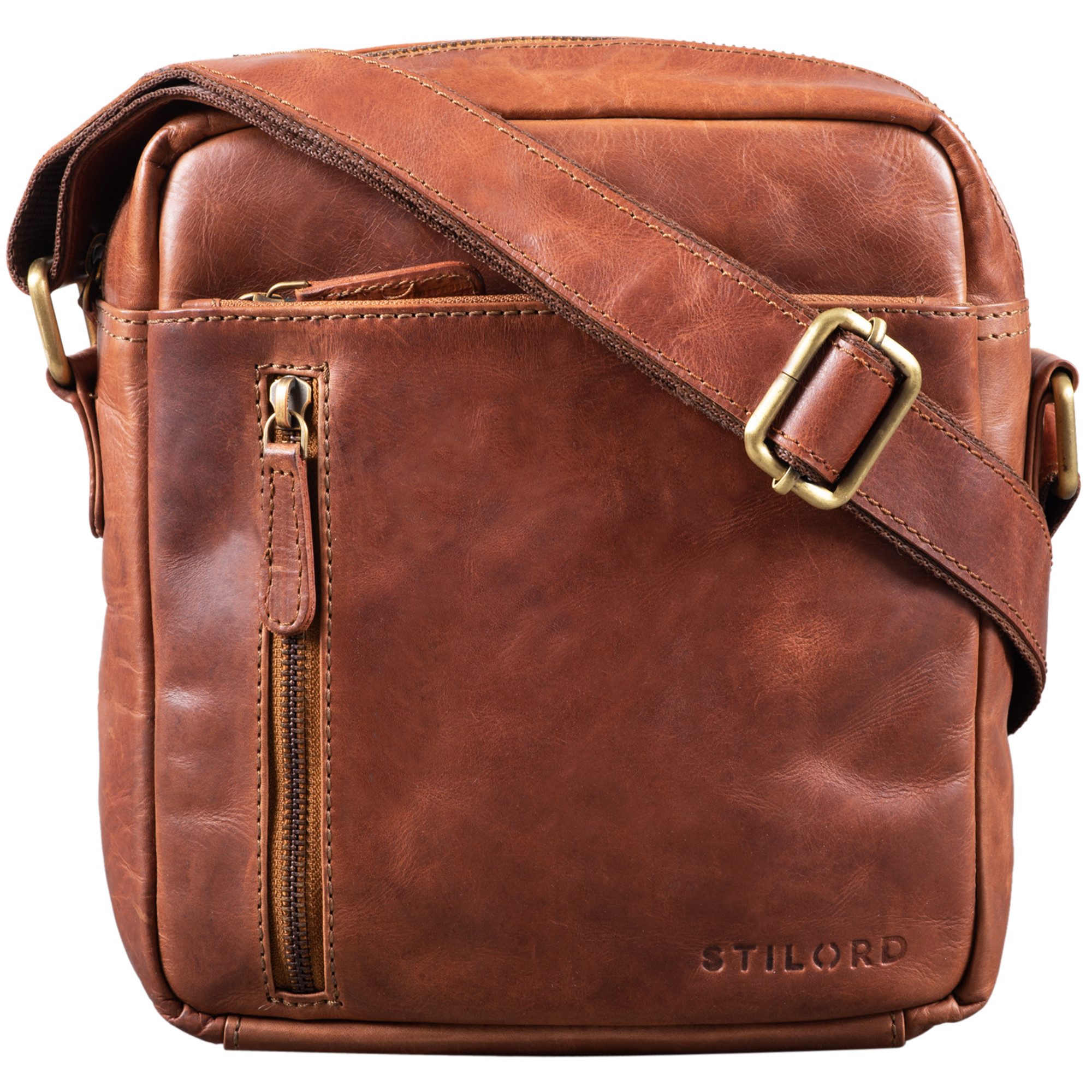STILORD Schultertasche "Benno" Leder Umhängetasche Herren klein