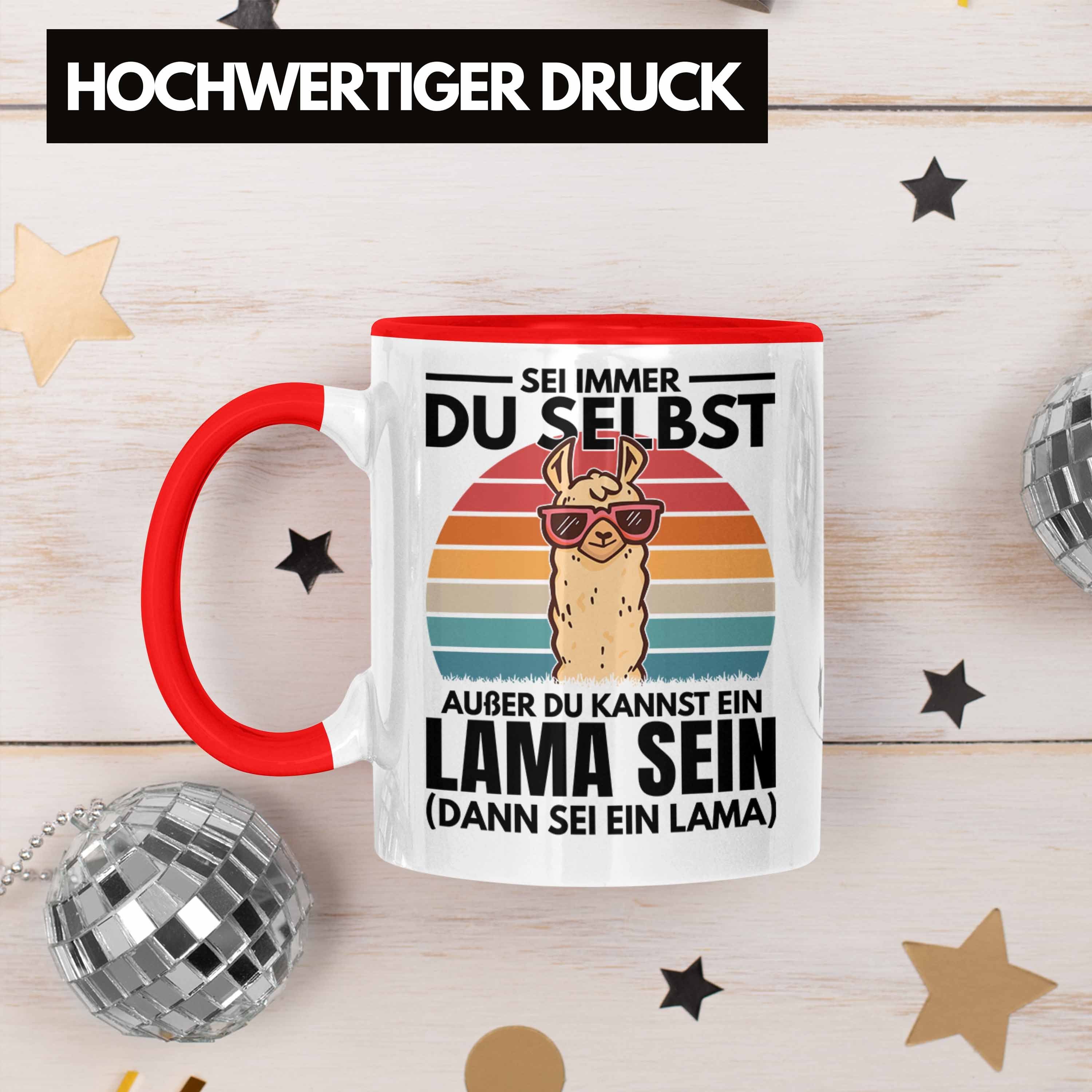 Trendation Tasse Trendation Llama Rot Du Selbst Geschenkidee Immer Alpaka Geschenk Sei Frauen Tasse - Lama-Liebhaber