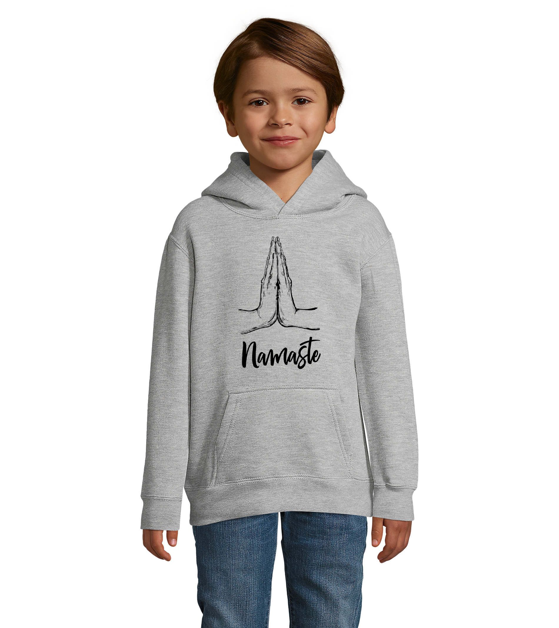 Blondie & Brownie Hoodie Kinder Hoodie Namaste Print Baumwollmix Kapuzenpullover Casual Kinder Hoodie Namaste Print Baumwollmix Kapuzenpullover Casual