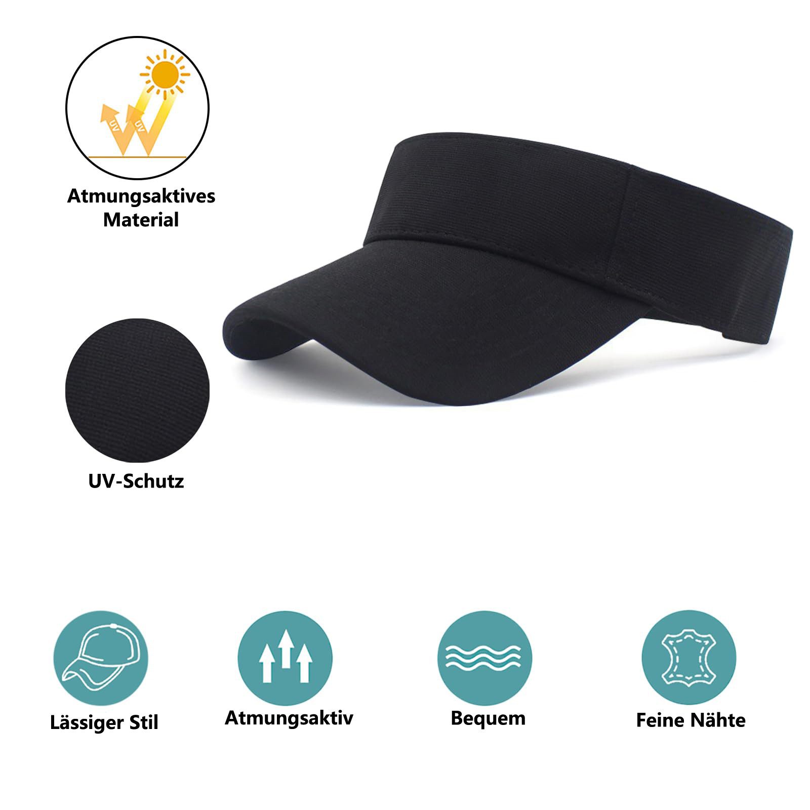 Zaewry Strohhut Unisex Visoren Cap Schirmmütze für Tennis & Golf – Leichte Sonnenblende mit UV-Schutz, Ideal für Damen und Herren
