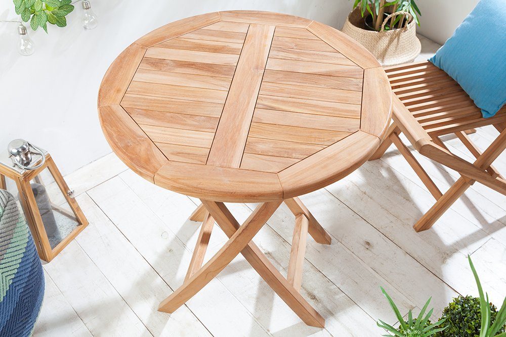 riessambiente Gartentisch EMPIRE TEAK 70cm braun, Massivholz