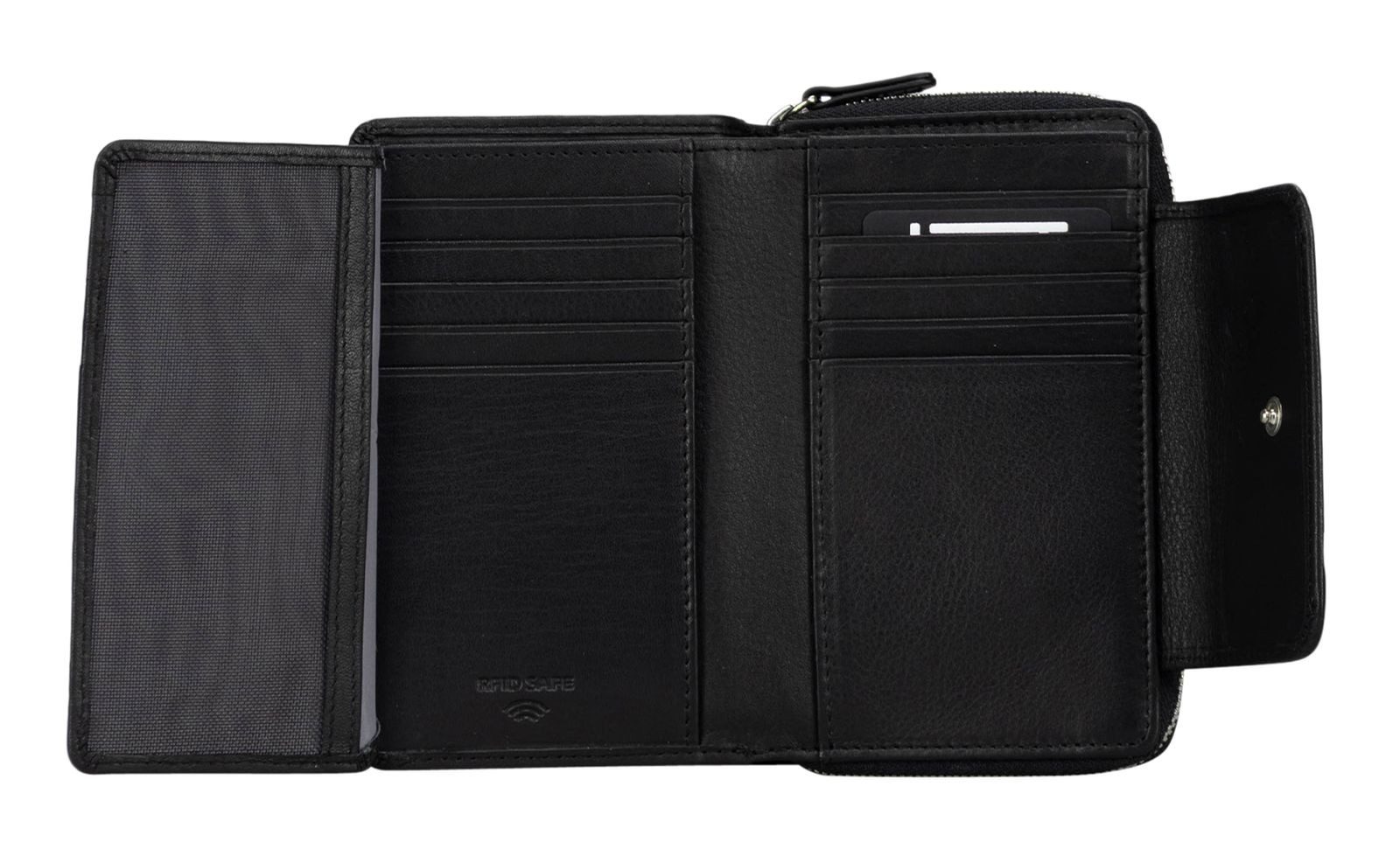 Jost Geldbörse Zip Wallet, aus echtem Leder mit RFID-Blocker Schutz