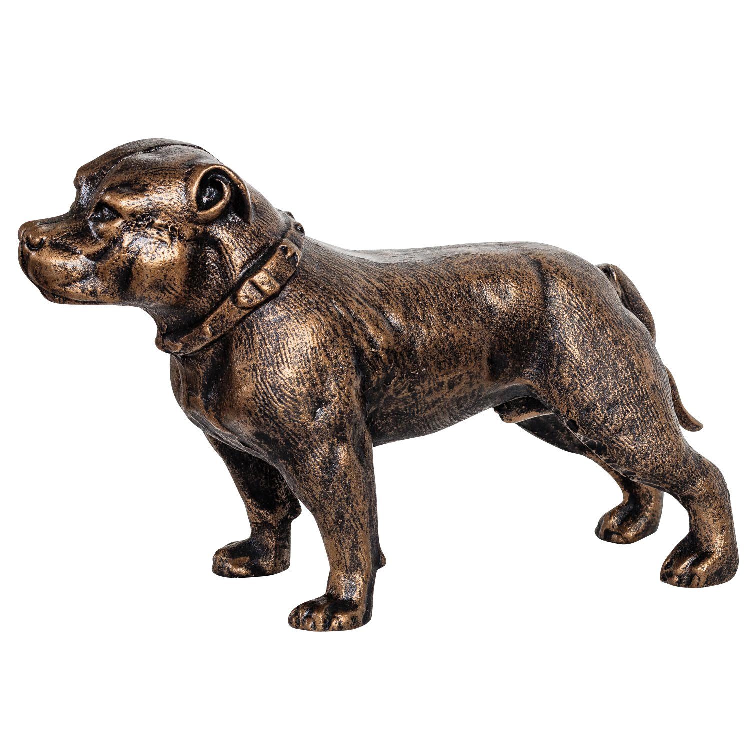Eisenfigur Skulptur Figur Bullterrier Antik-S Dekofigur Aubaho Staffordshire Eisen Hund