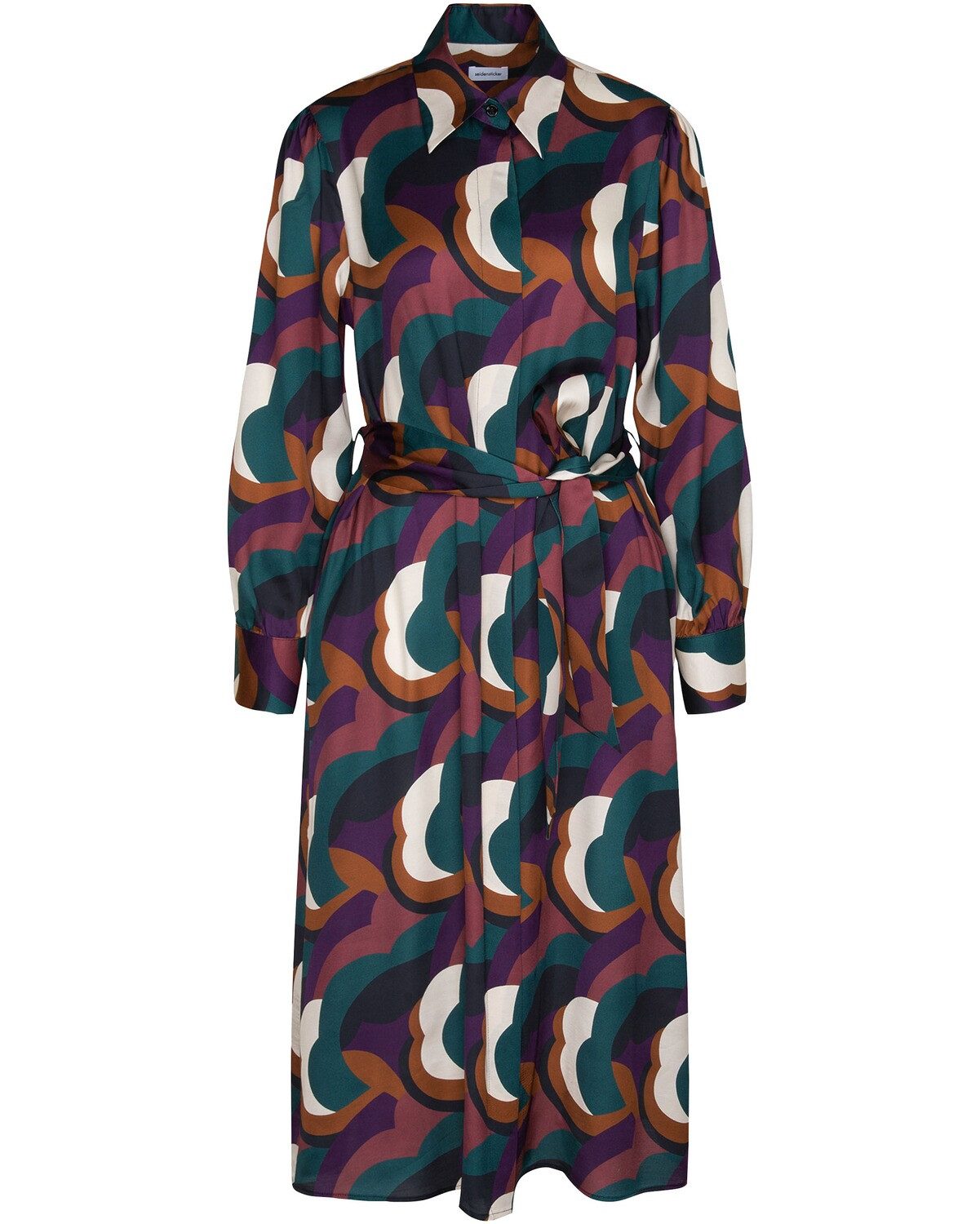 Midikleid Hemdkragen-Kleid