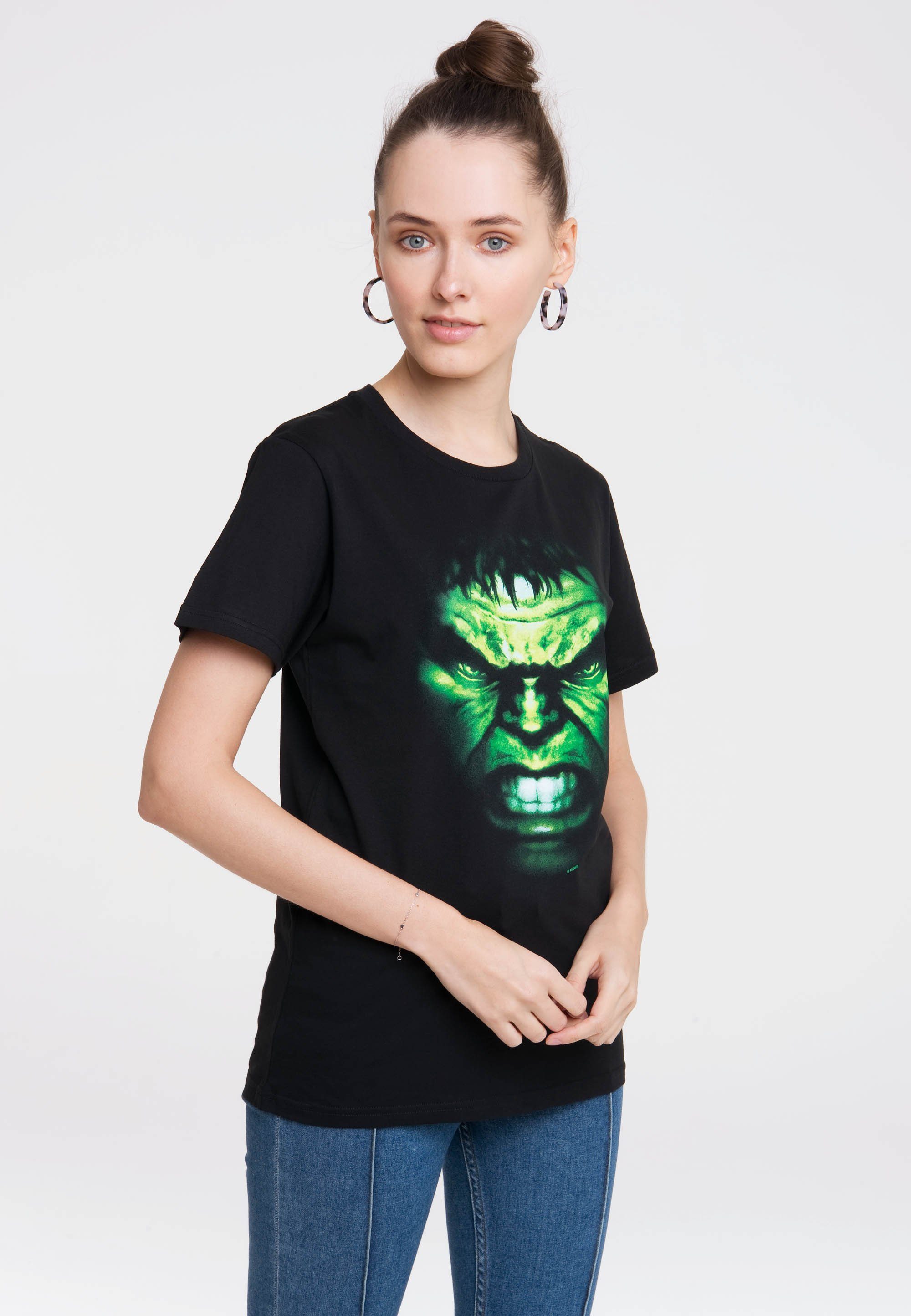 T-Shirt Hulk mit tollem Gesicht Hulk-Print Marvel LOGOSHIRT -