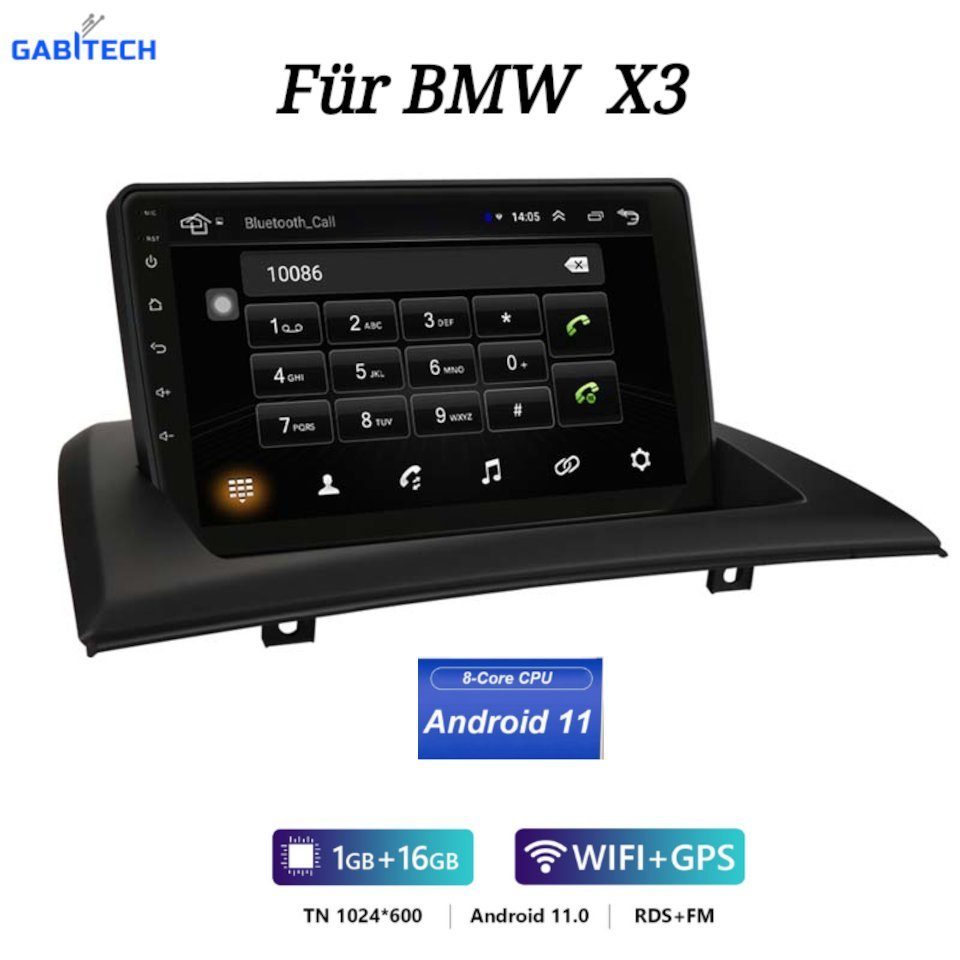 zoll für X3 BMW E83 AM/FM 11 2004-2012 Autoradio 9 Android Bluetooth GABITECH