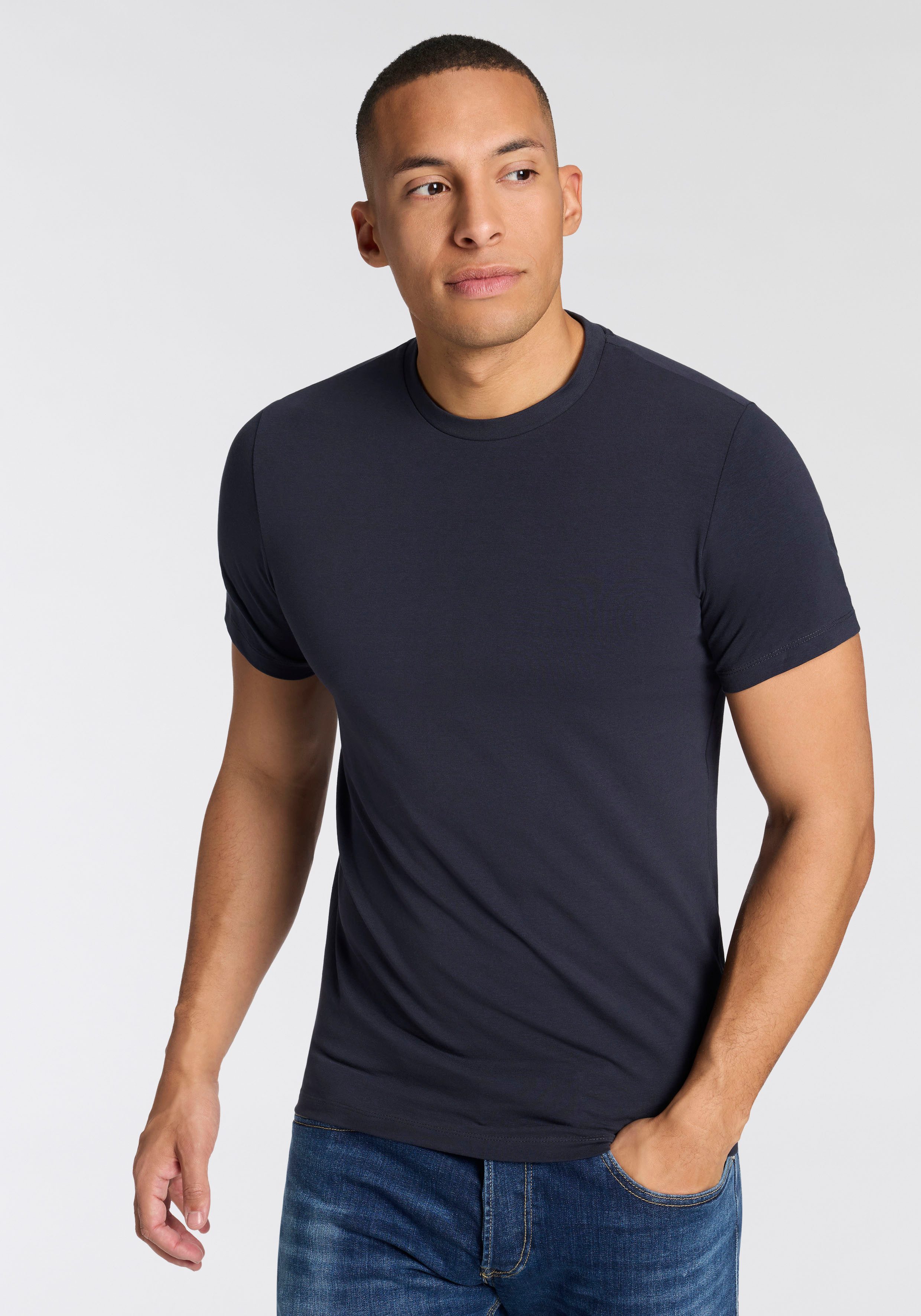 Replay T-Shirt Baumwoll-Mix, Rundhalsform