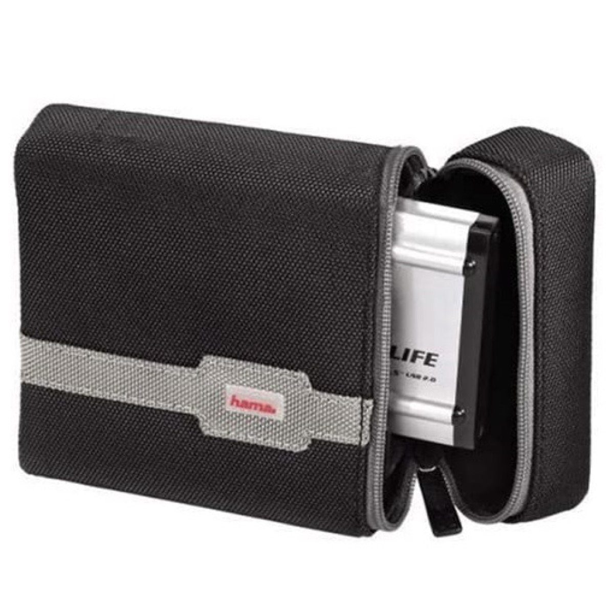 Hama DVD-Hülle Universal 2,5" Festplatten-Tasche Case Hülle, Nylon, Schultergurt, für 2,5" Zoll externe HDD tragbare Festplatte