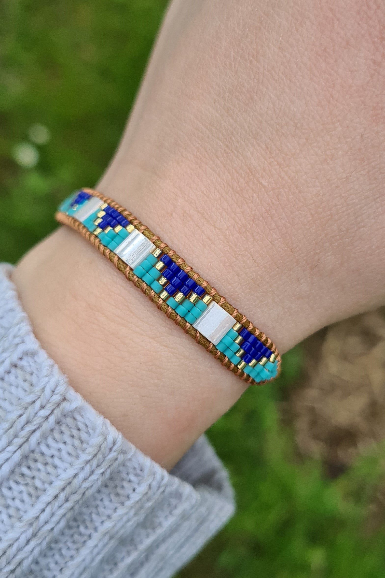 NAHLE Armband Geflochtenes Miyuki Perlenarmband Boho Surfer Armband (1-tlg., inkl. Schmuckbox), Festival Schmuck Boho Armband