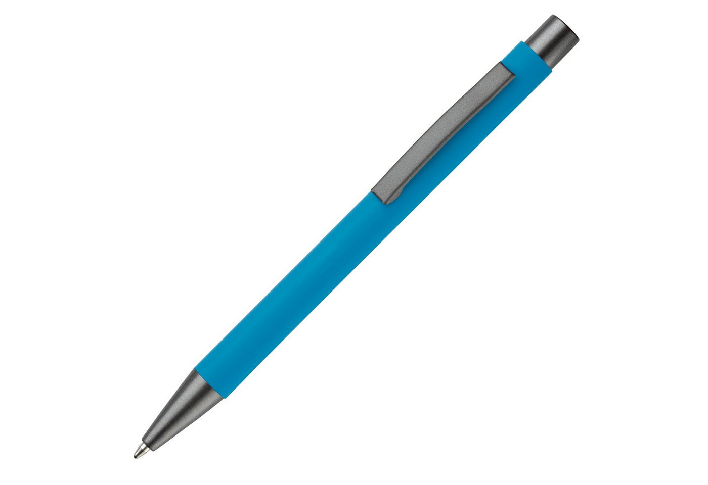 Thumbnail - TOPPOINT Kugelschreiber 10x Kugelschreiber / aus Metall / mit Soft-Touch / Farbe: hellblau