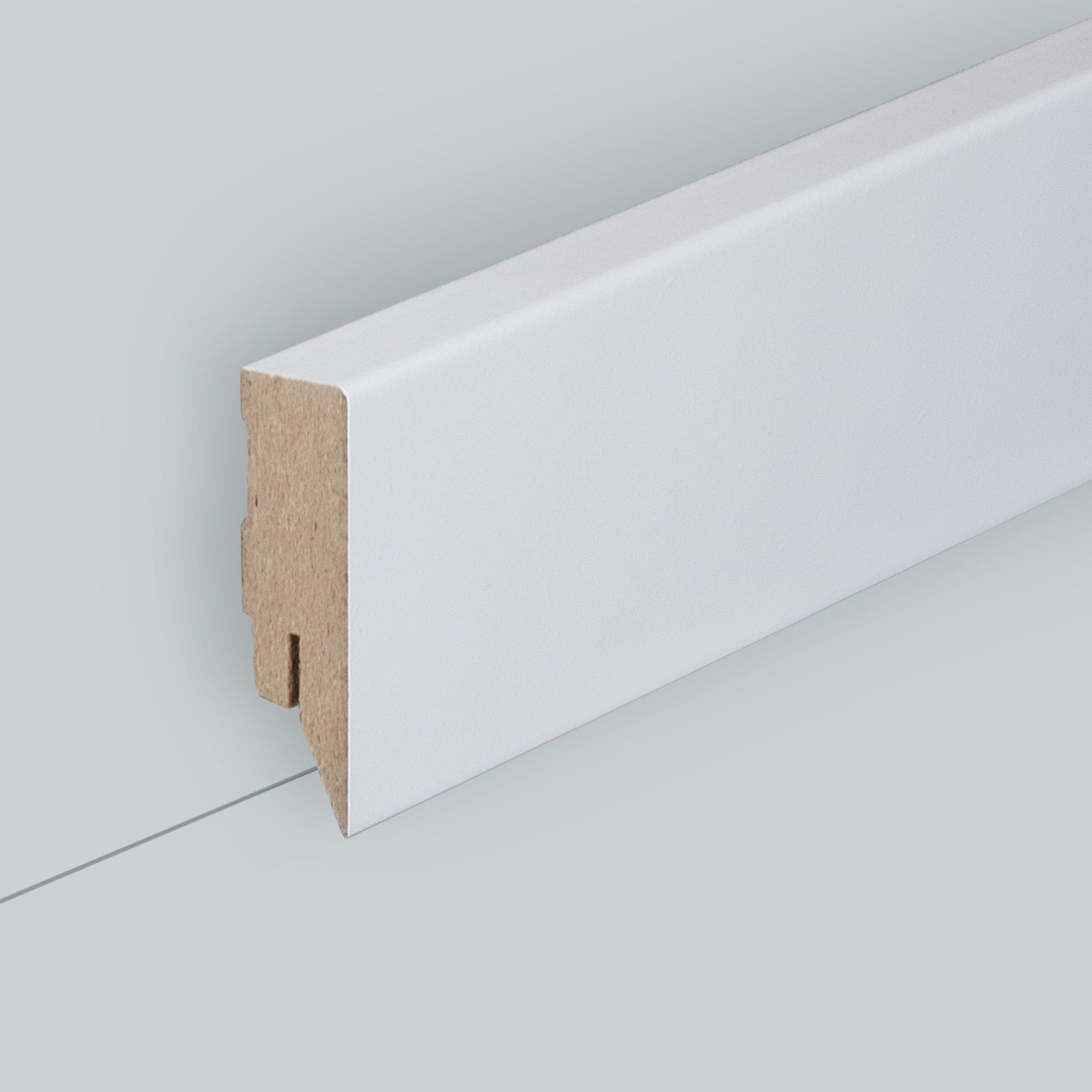 Südbrock Sockelleiste Sockelleiste weiß 78 mm Lackiert RAL 9010 MDF Fussleiste Modern, L: 250 cm, H: 7.8 cm, 1-St.