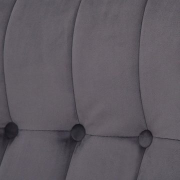 TPFLiving Schaukelstuhl Sarti mit hochwertig gepolsterter Sitzfläche (Schwingstuhl - Relaxstuhl - Relaxsessel - Lehnstuhl), Gestell: Kautschukholz Walnuss - Sitzfläche: Samt walnuss/grau
