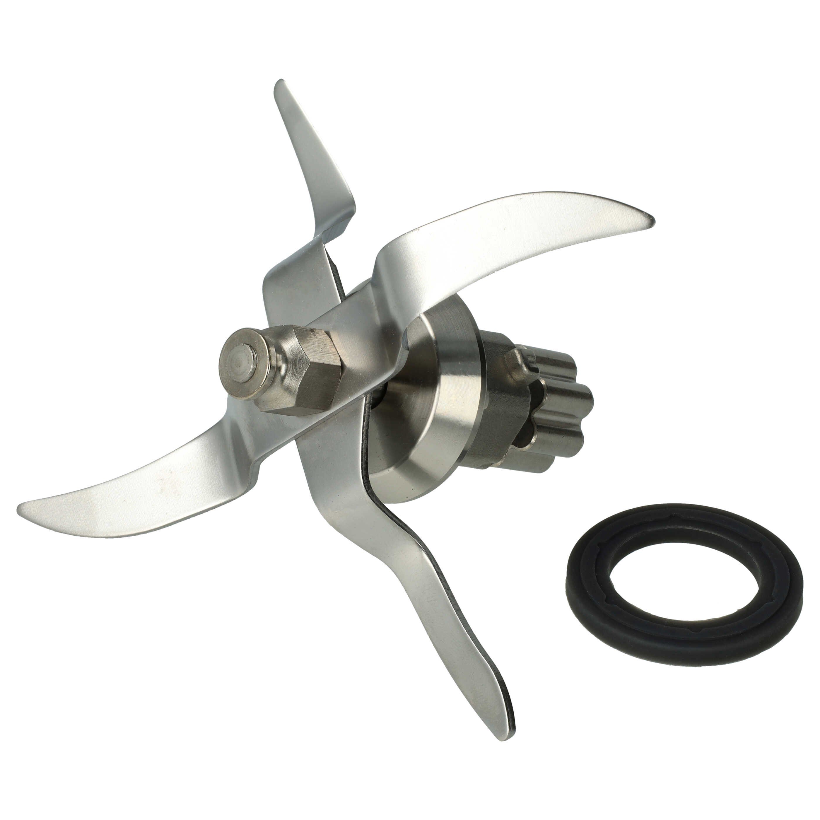 vhbw Mixaufsatz passend für Silvercrest 384165, 389505, SKMK1100A1 Küchenmaschine, Zubehör für Küchenmaschine 384165 389505 SKMK1100A1, Abnehmbar, Multifunktions-Klinge, Spülmaschinenfest, Umdrehbare